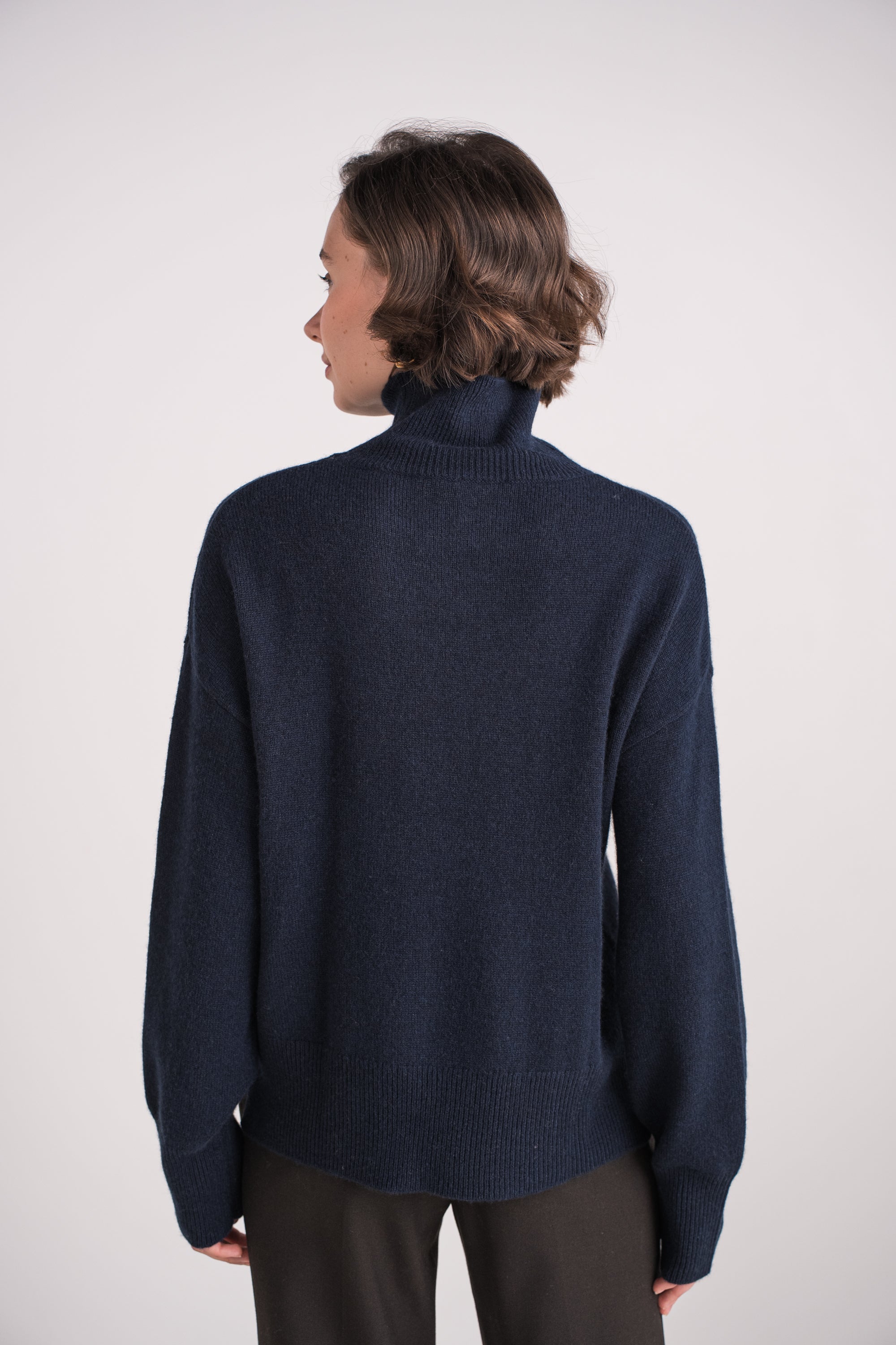 Pull 100% cachemire 4 fils col cheminée