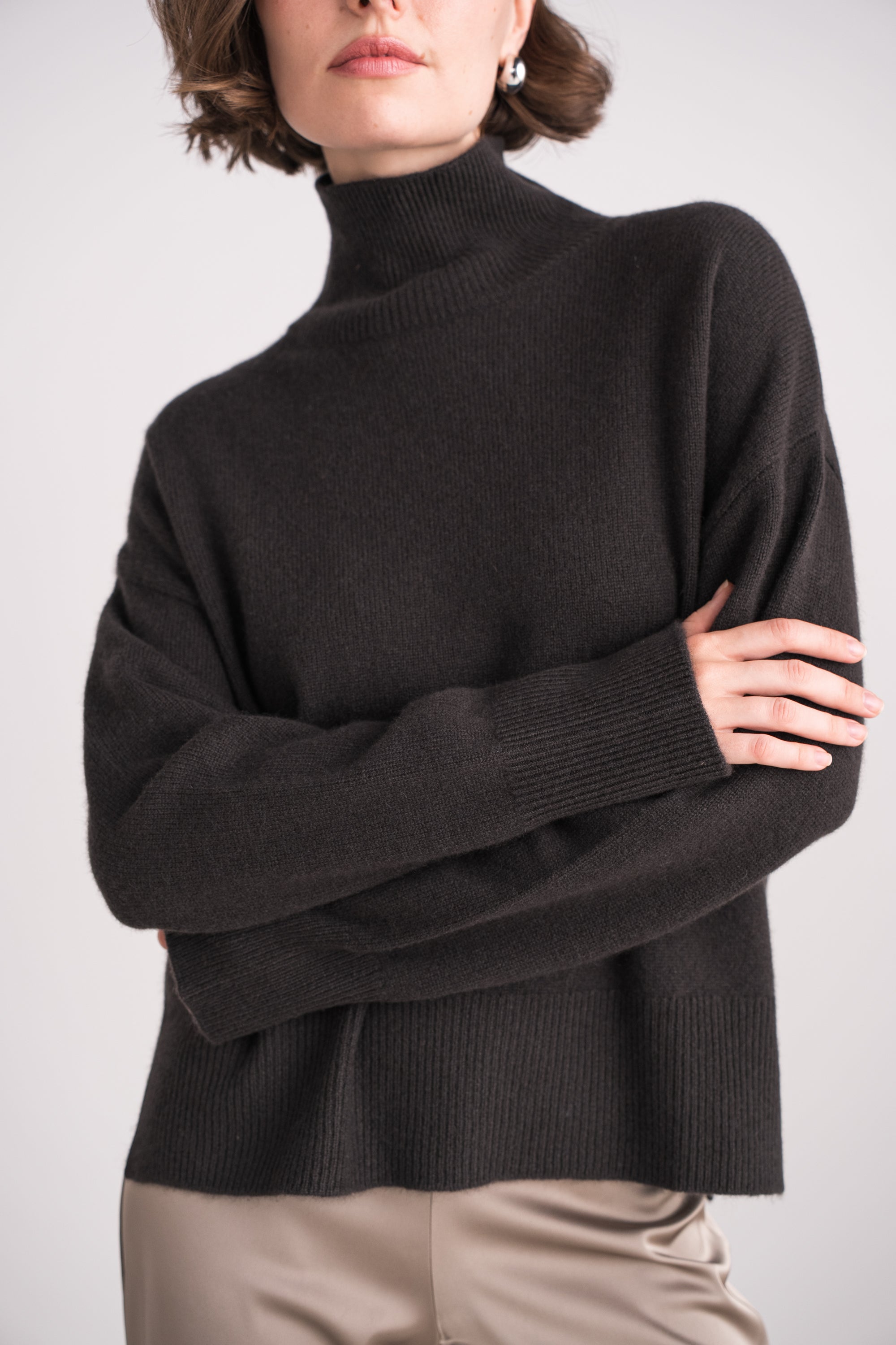 Pull 100% cachemire 4 fils col cheminée