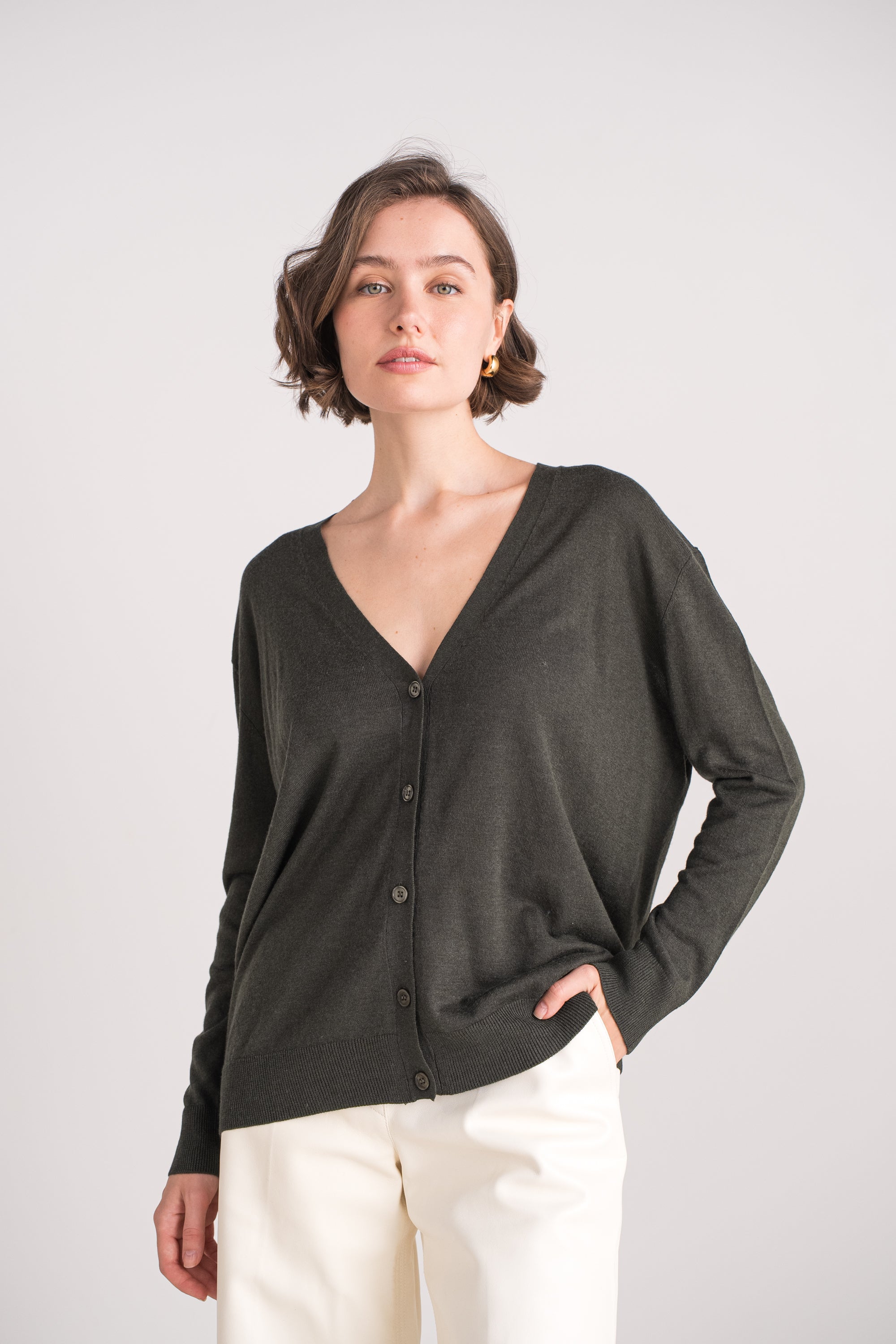 Cardigan oversize en soie et cachemire