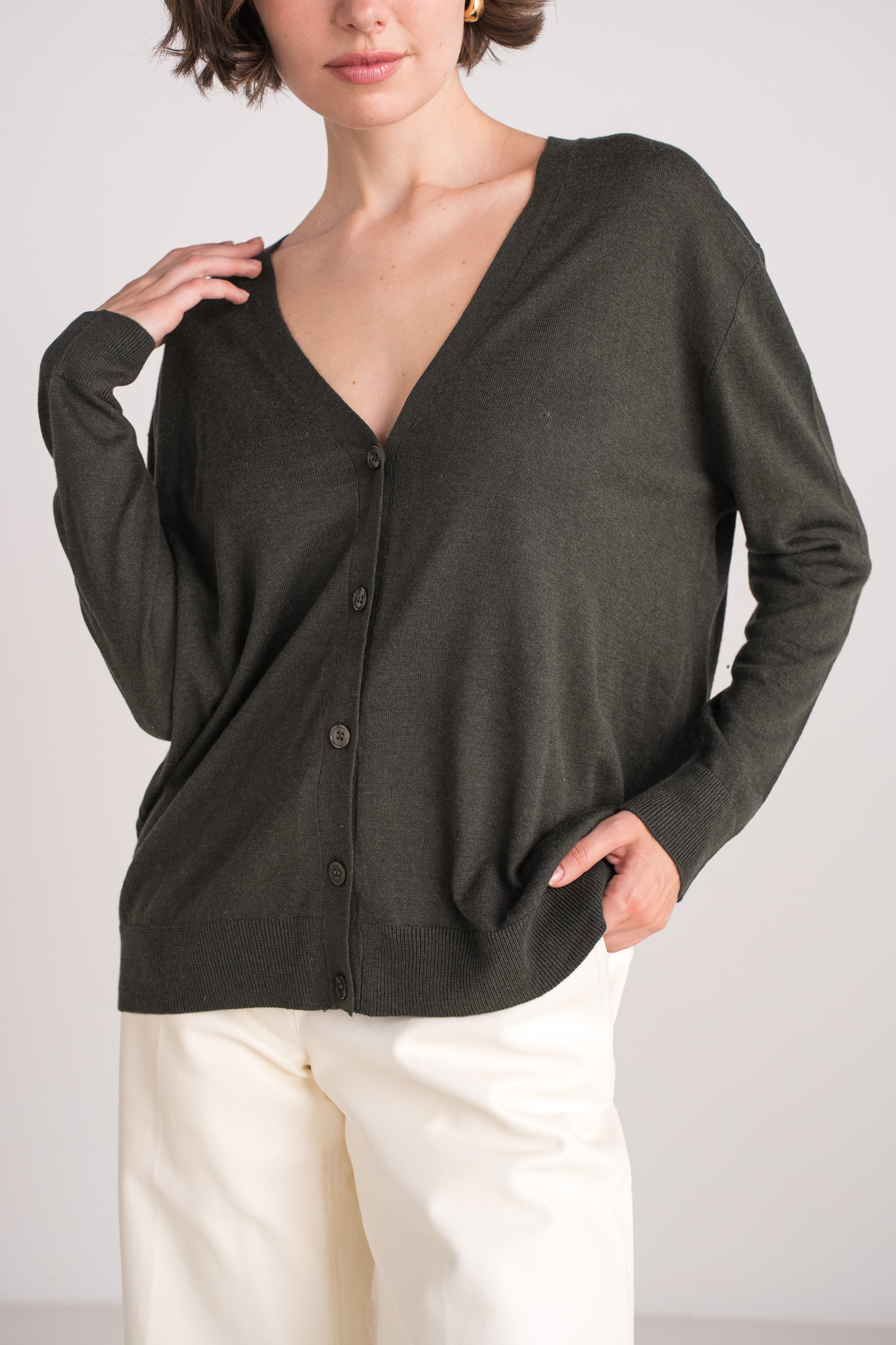 Cardigan oversize en soie et cachemire