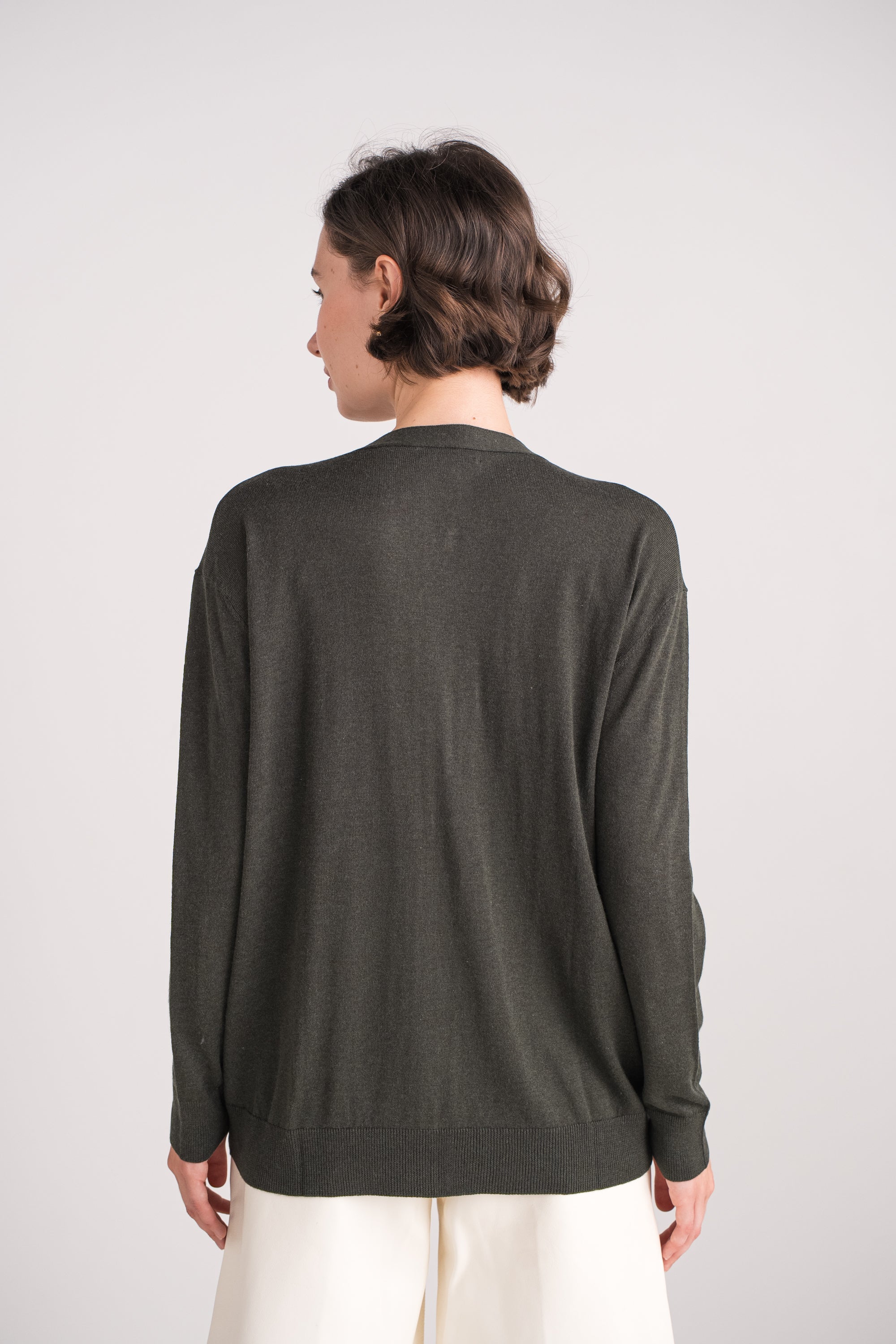 Cardigan oversize en soie et cachemire