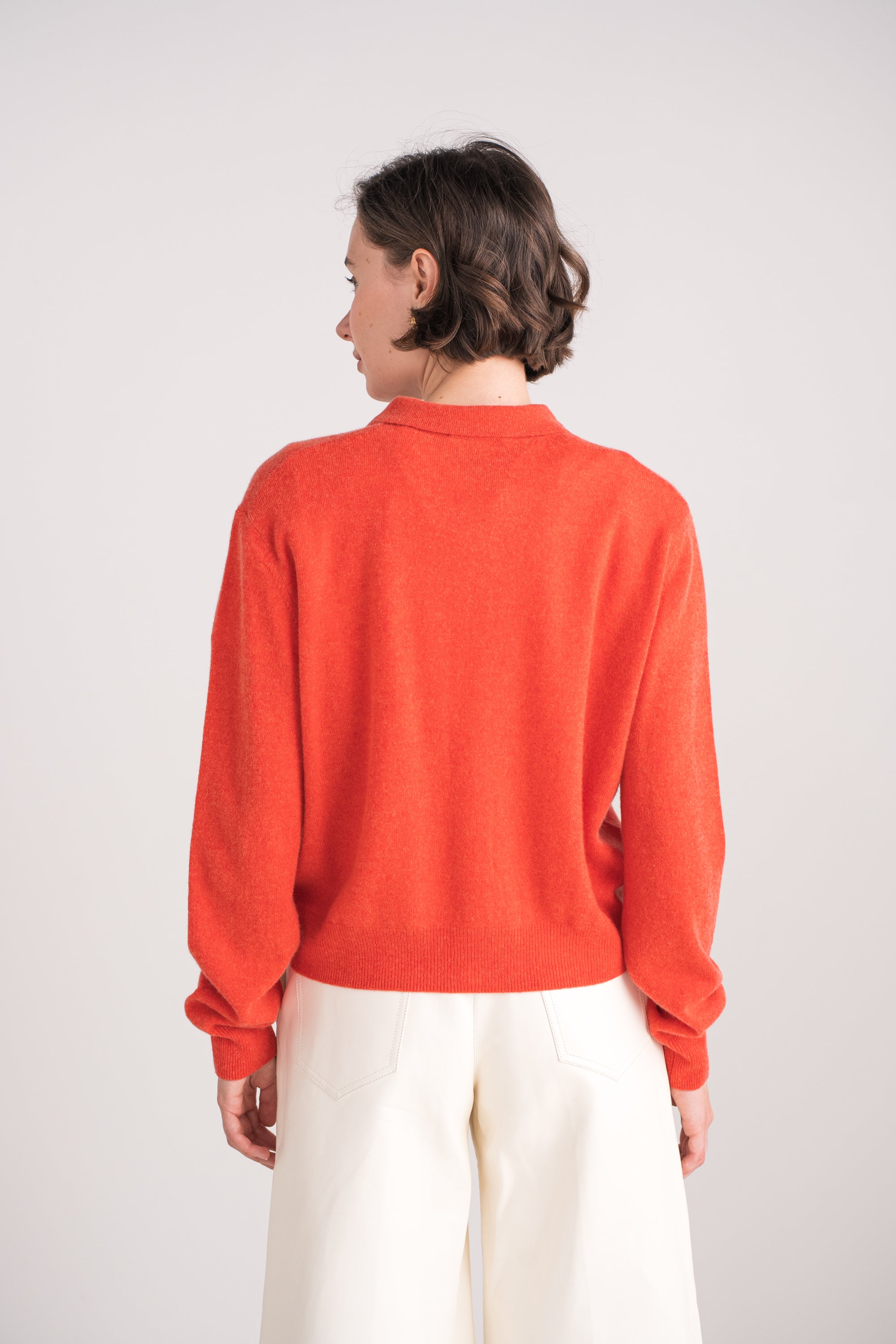 Gilet col polo en cachemire