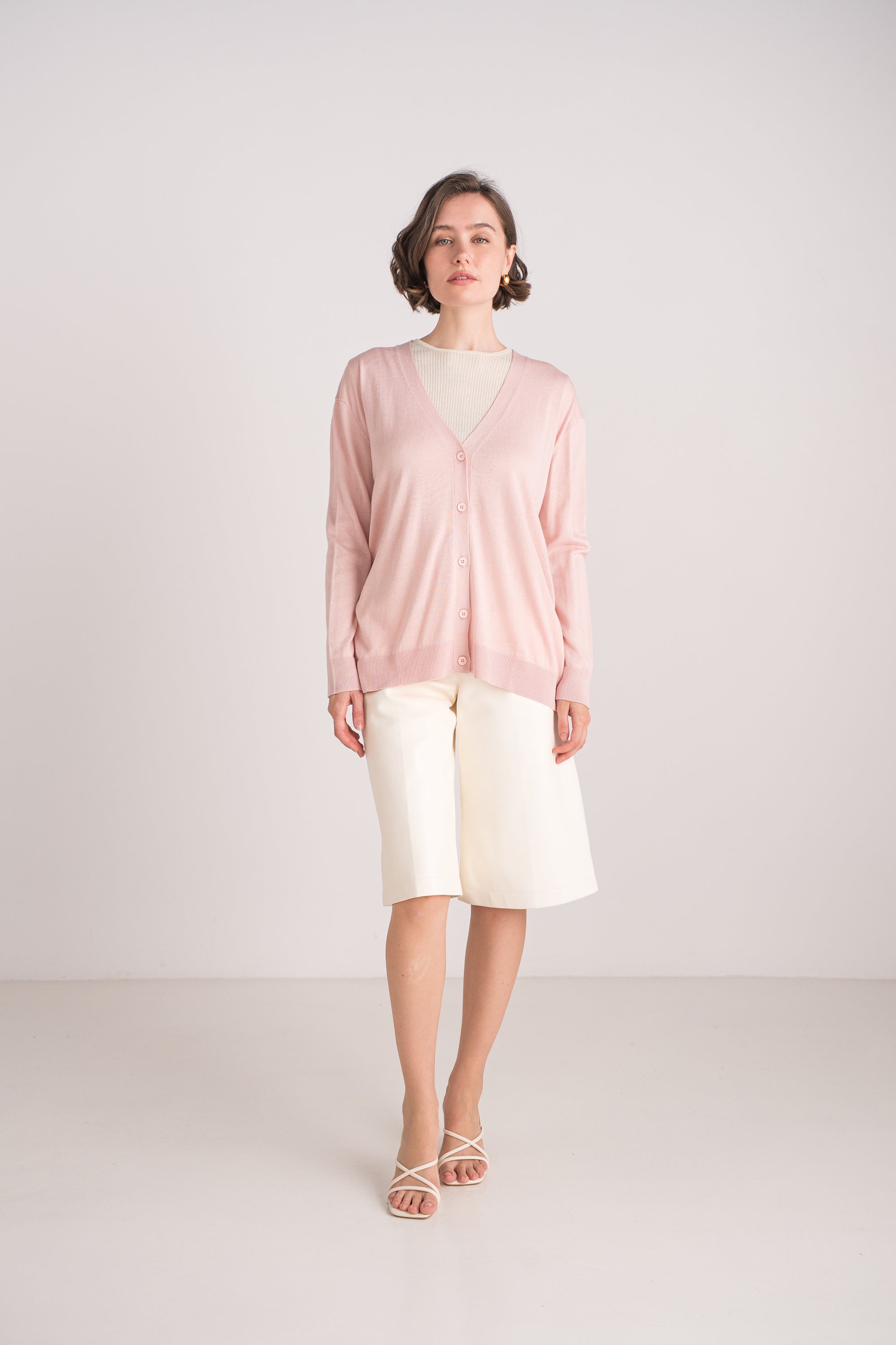 Cardigan oversize en soie et cachemire