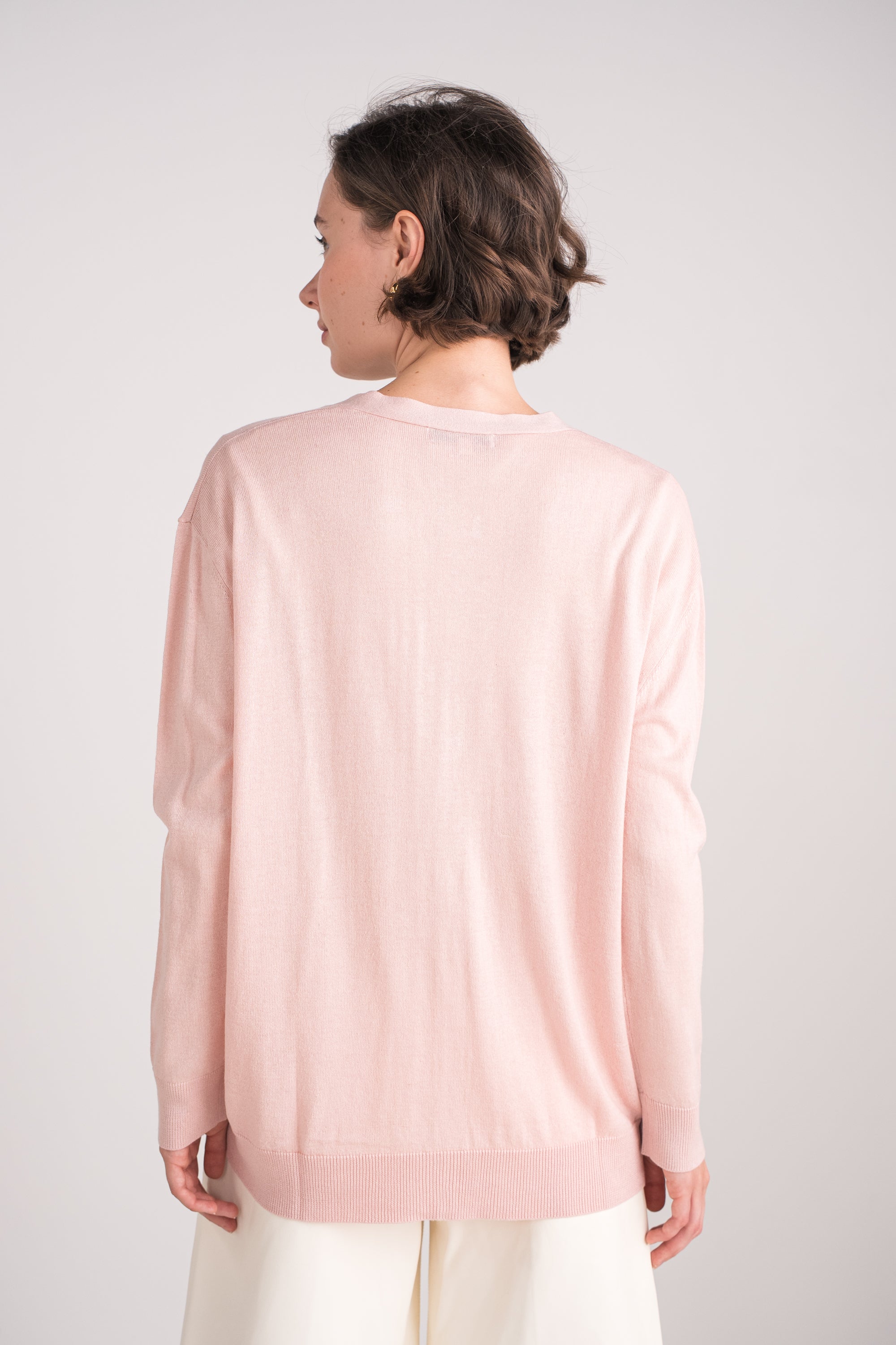 Cardigan oversize en soie et cachemire