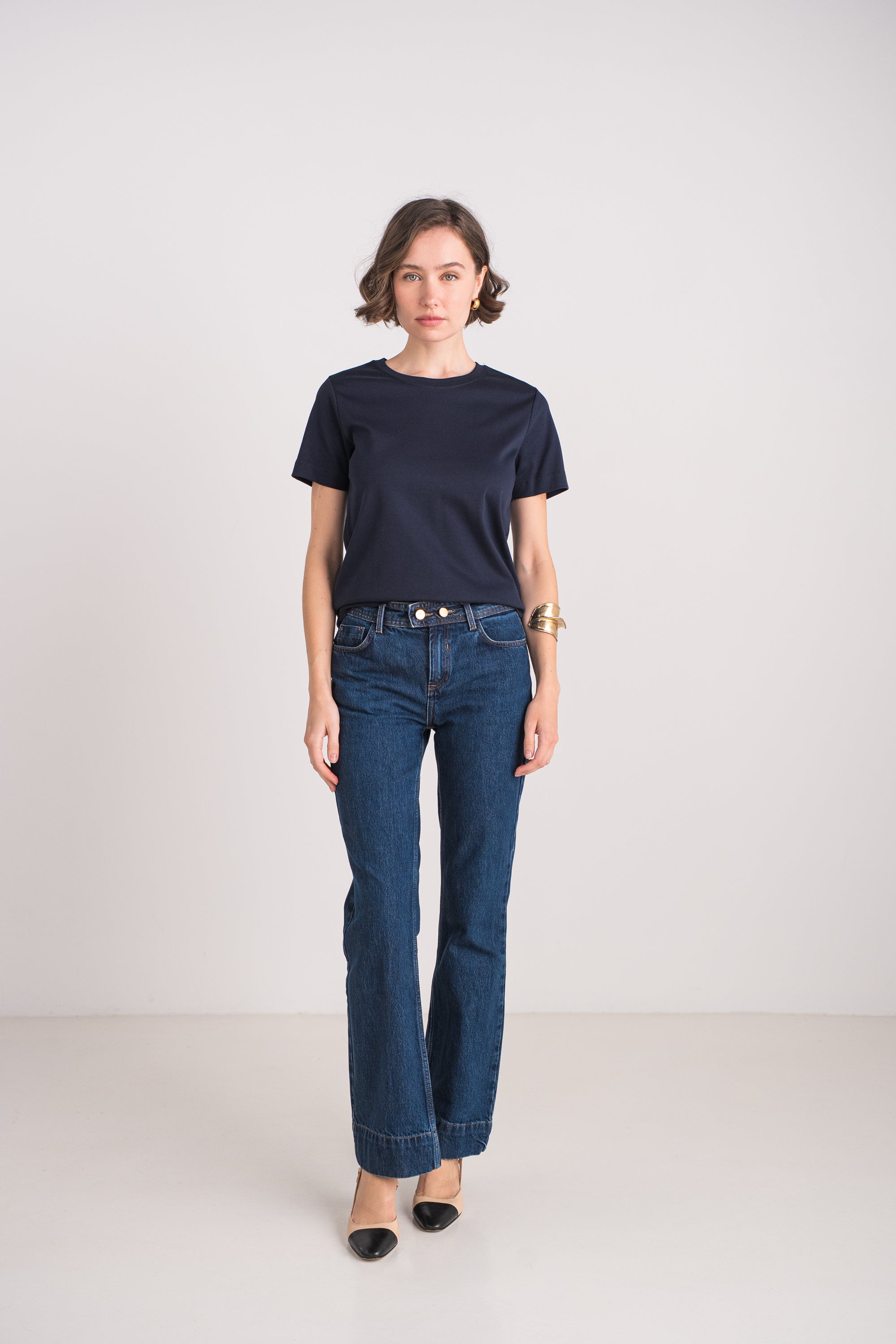 T-shirt col rond en COTON PREMIUM manches courtes