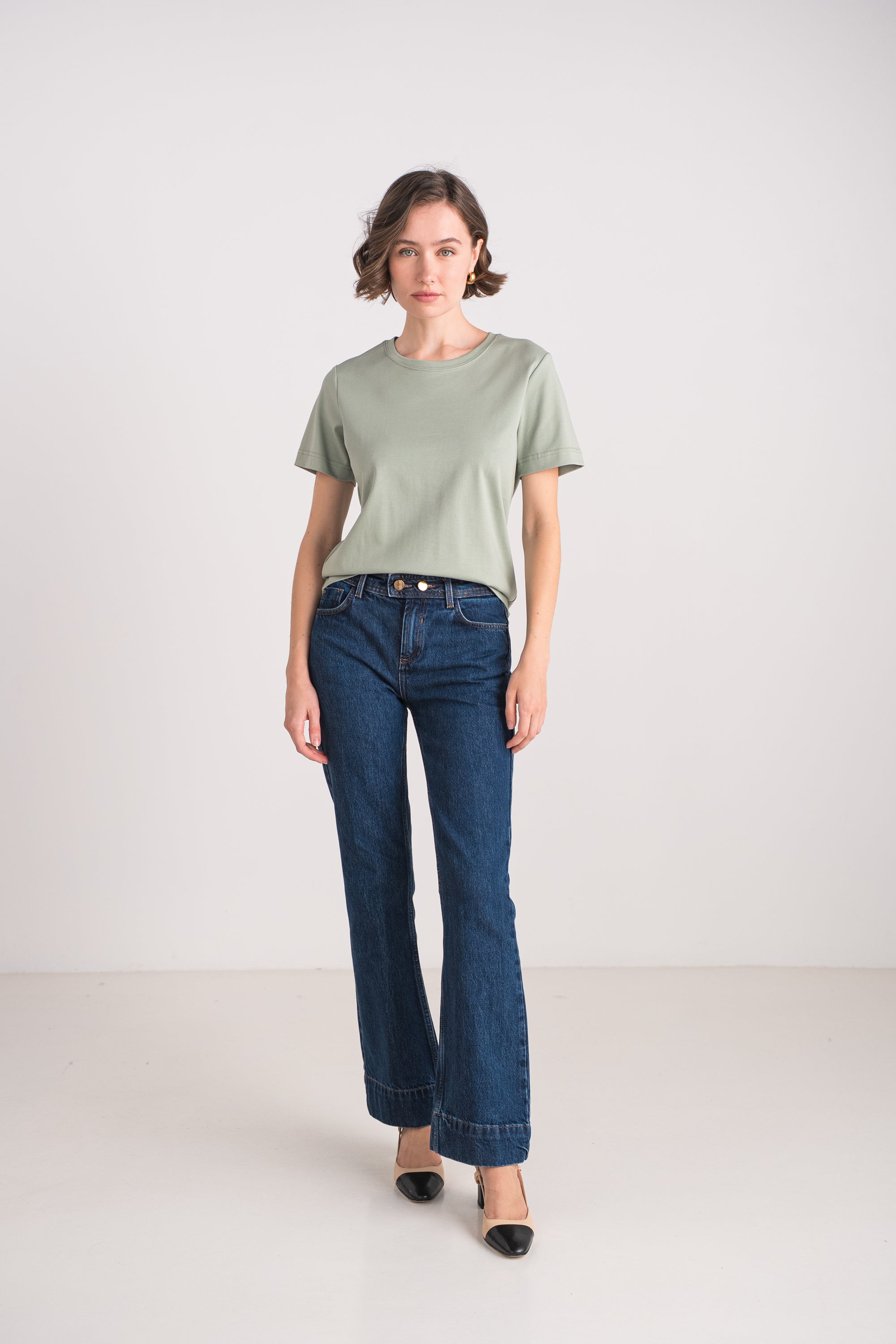 T-shirt col rond en COTON PREMIUM manches courtes