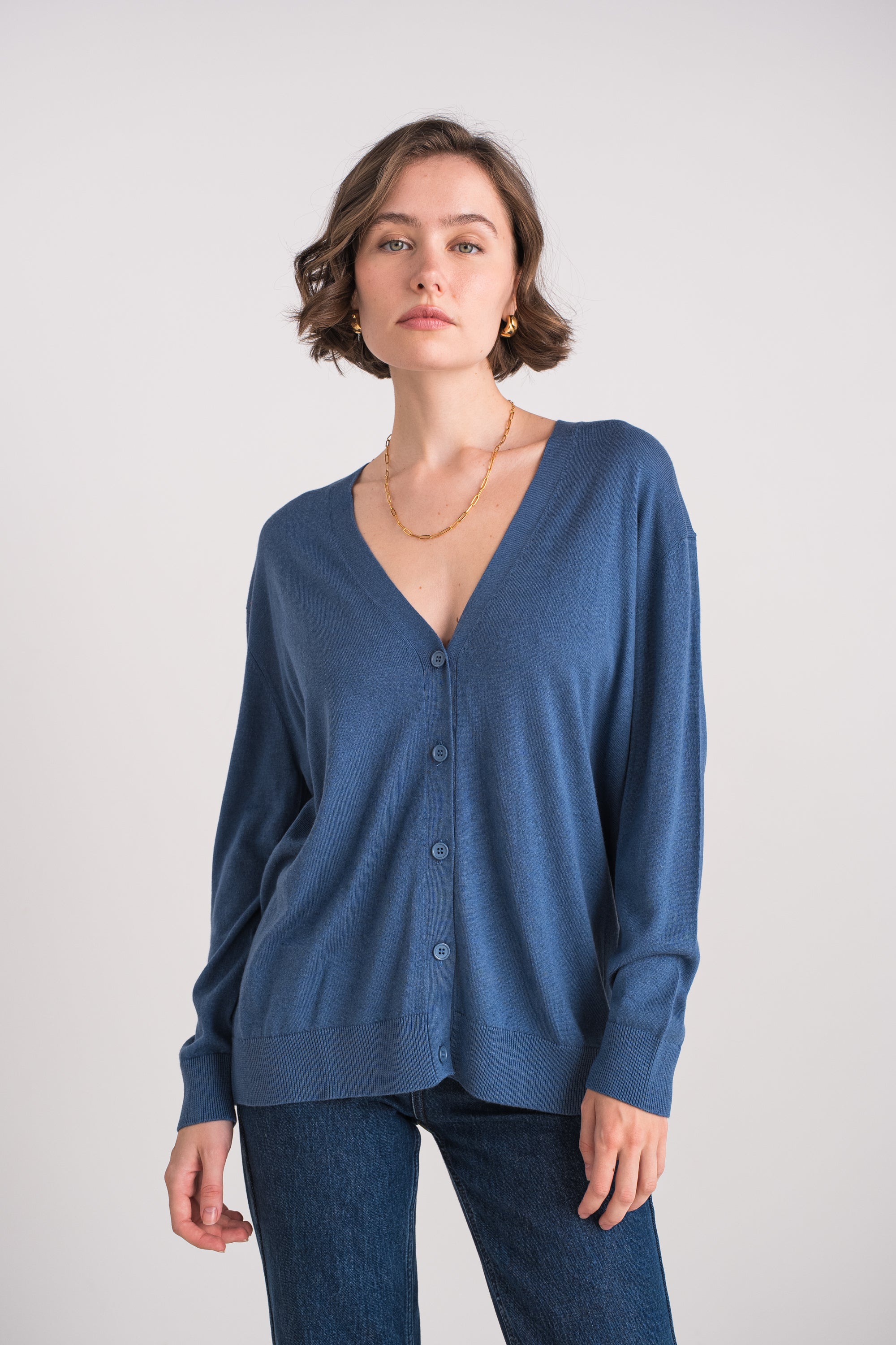 Cardigan oversize en soie et cachemire