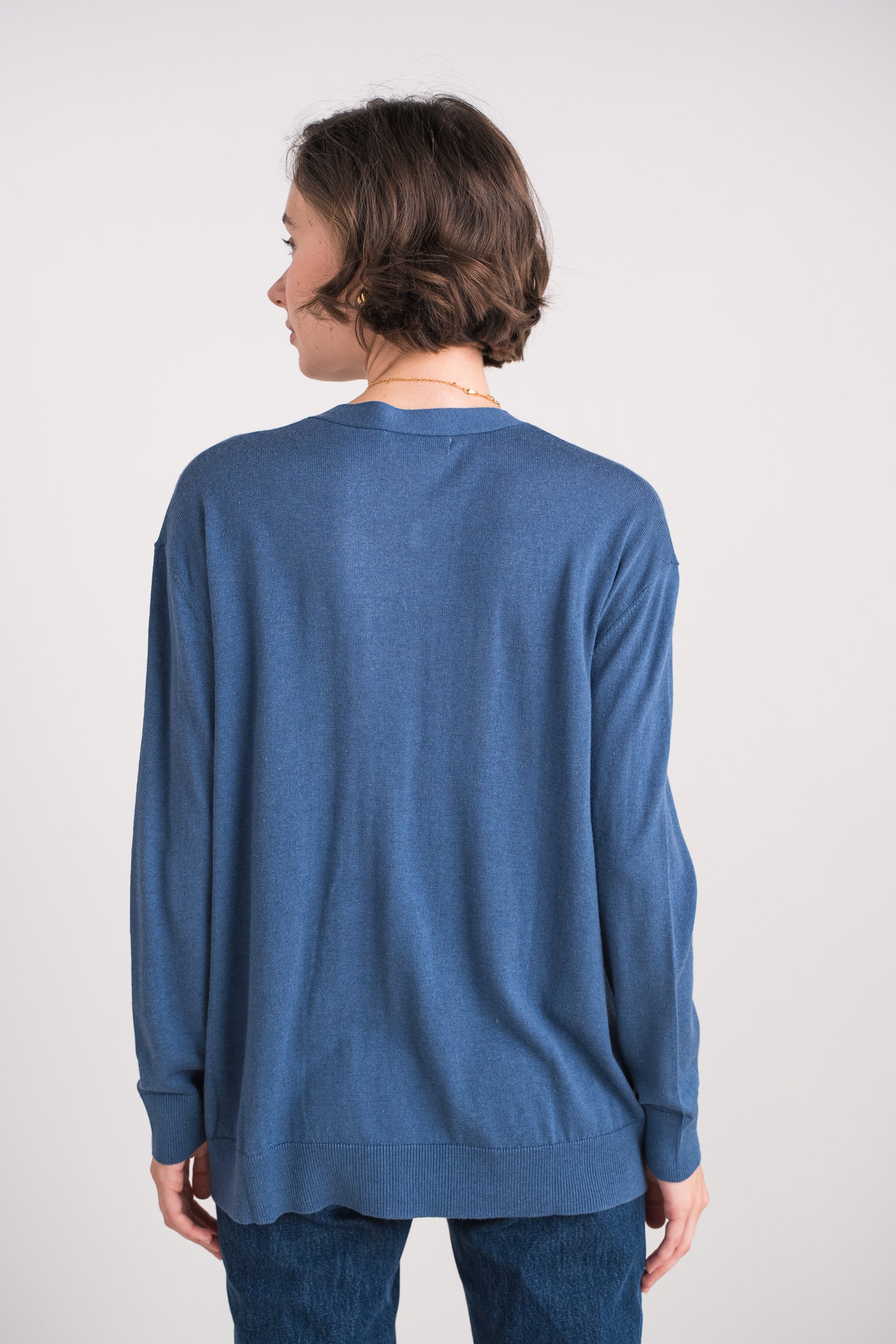 Cardigan oversize en soie et cachemire