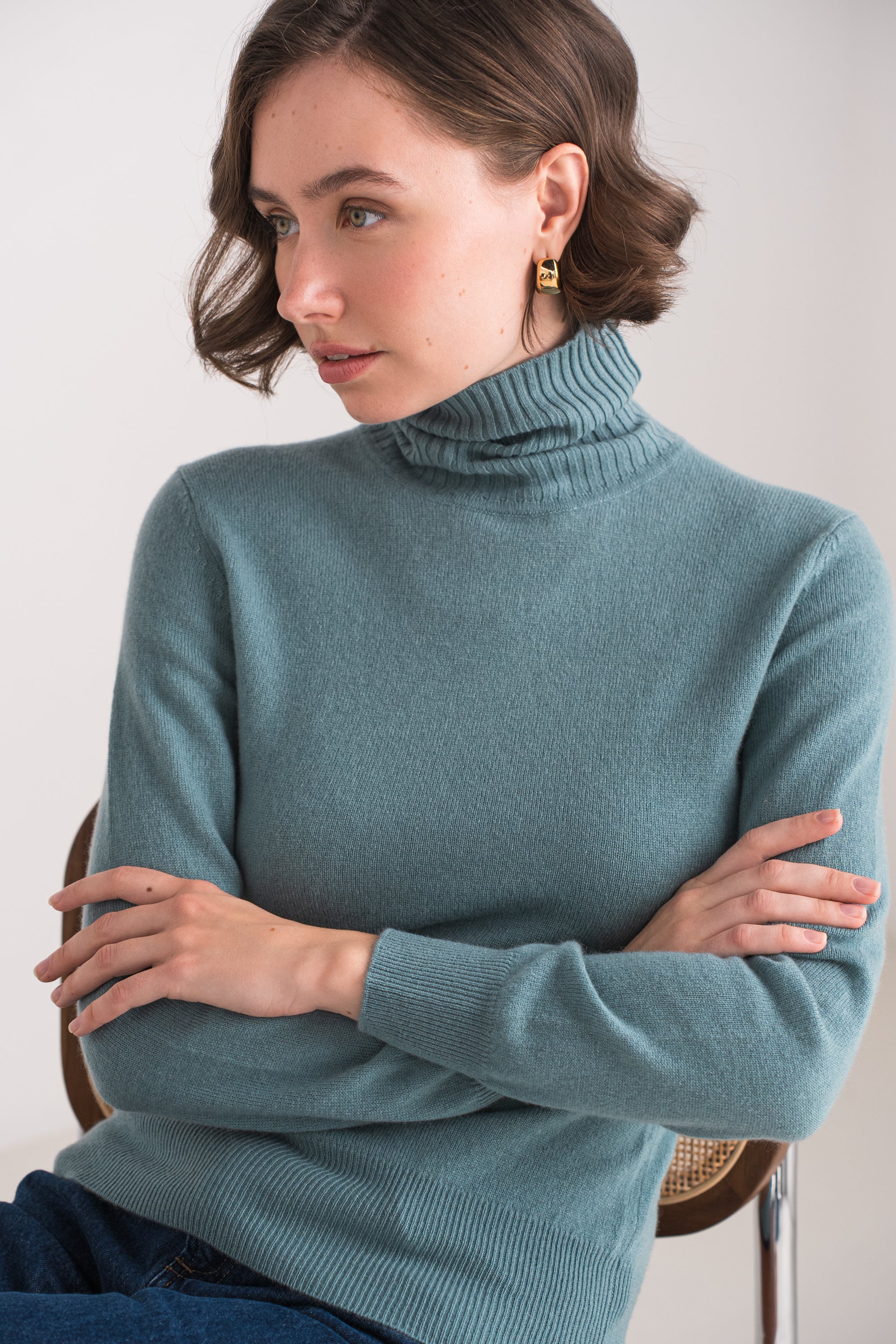 Pull col roulé en cachemire