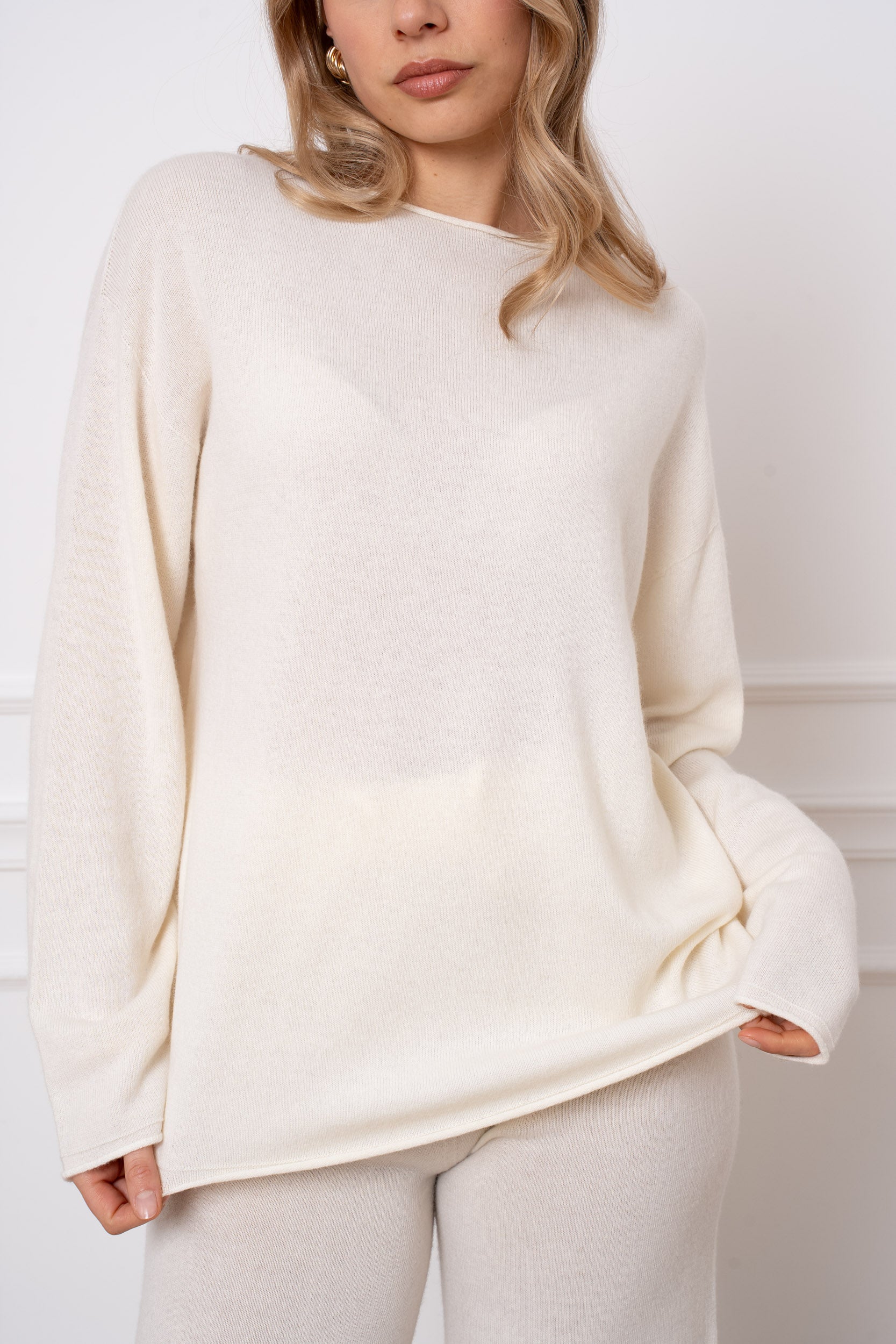 Pull laine & cachemire col rond oversize
