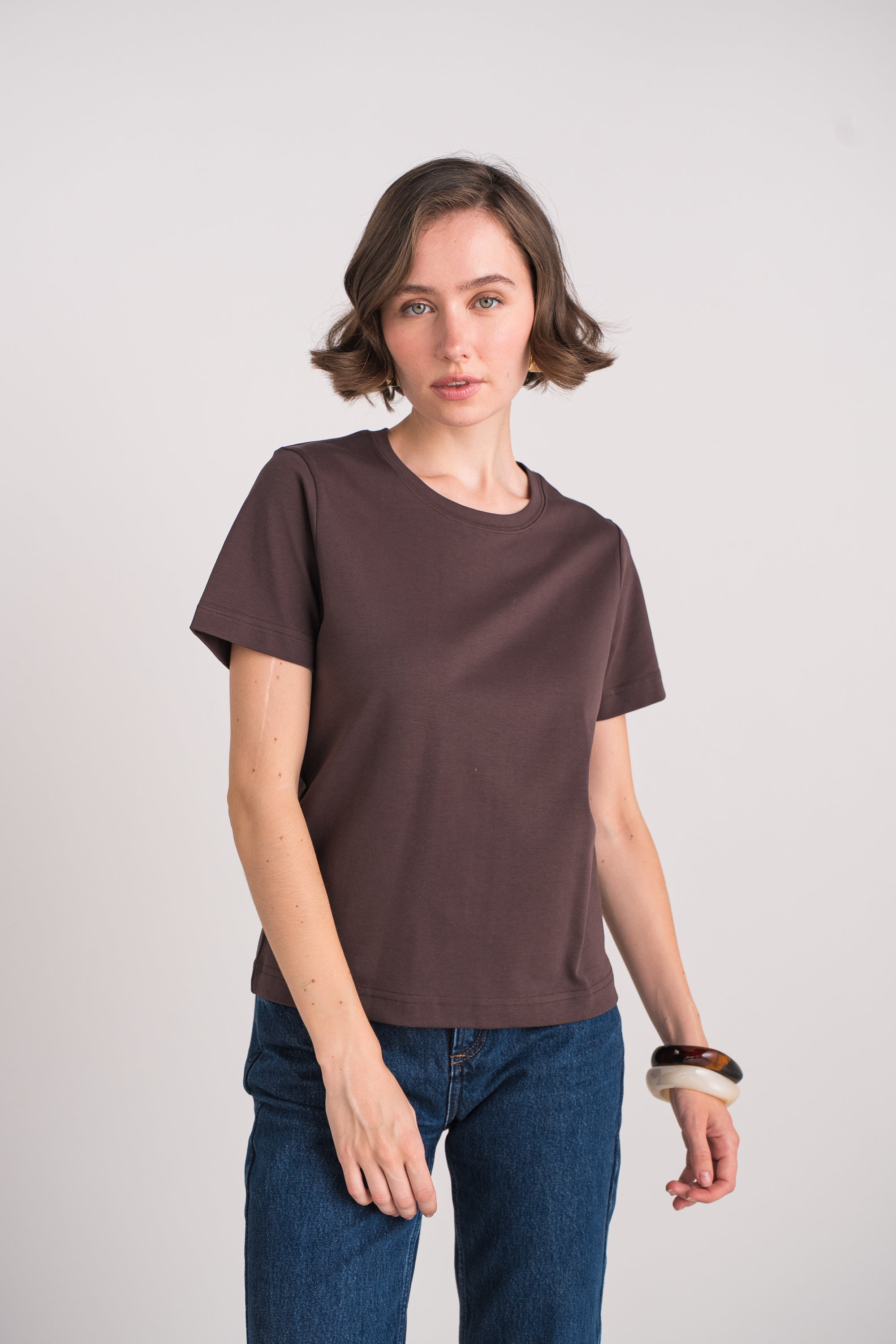 T-shirt col rond en COTON PREMIUM manches courtes