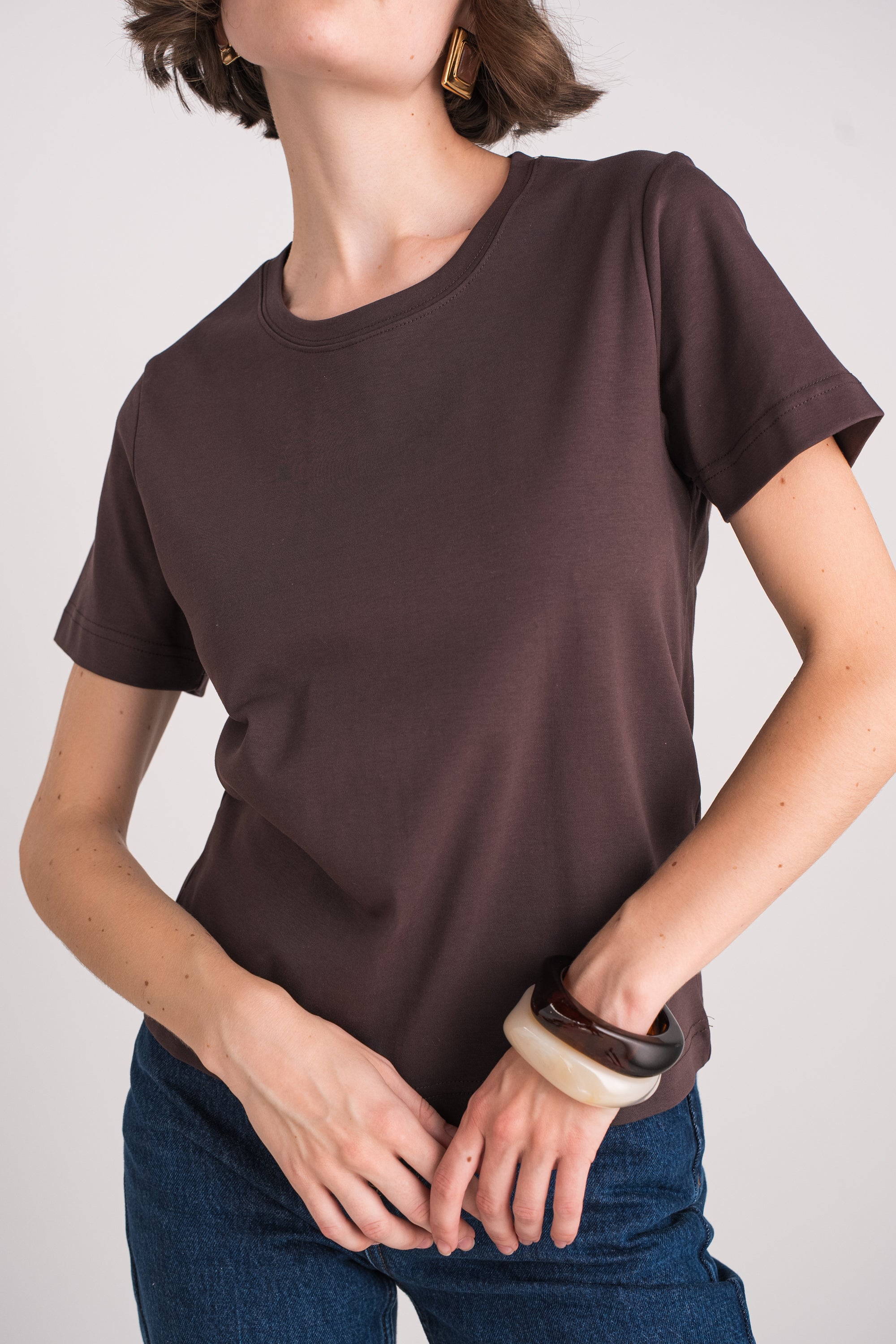 T-shirt col rond en COTON PREMIUM manches courtes