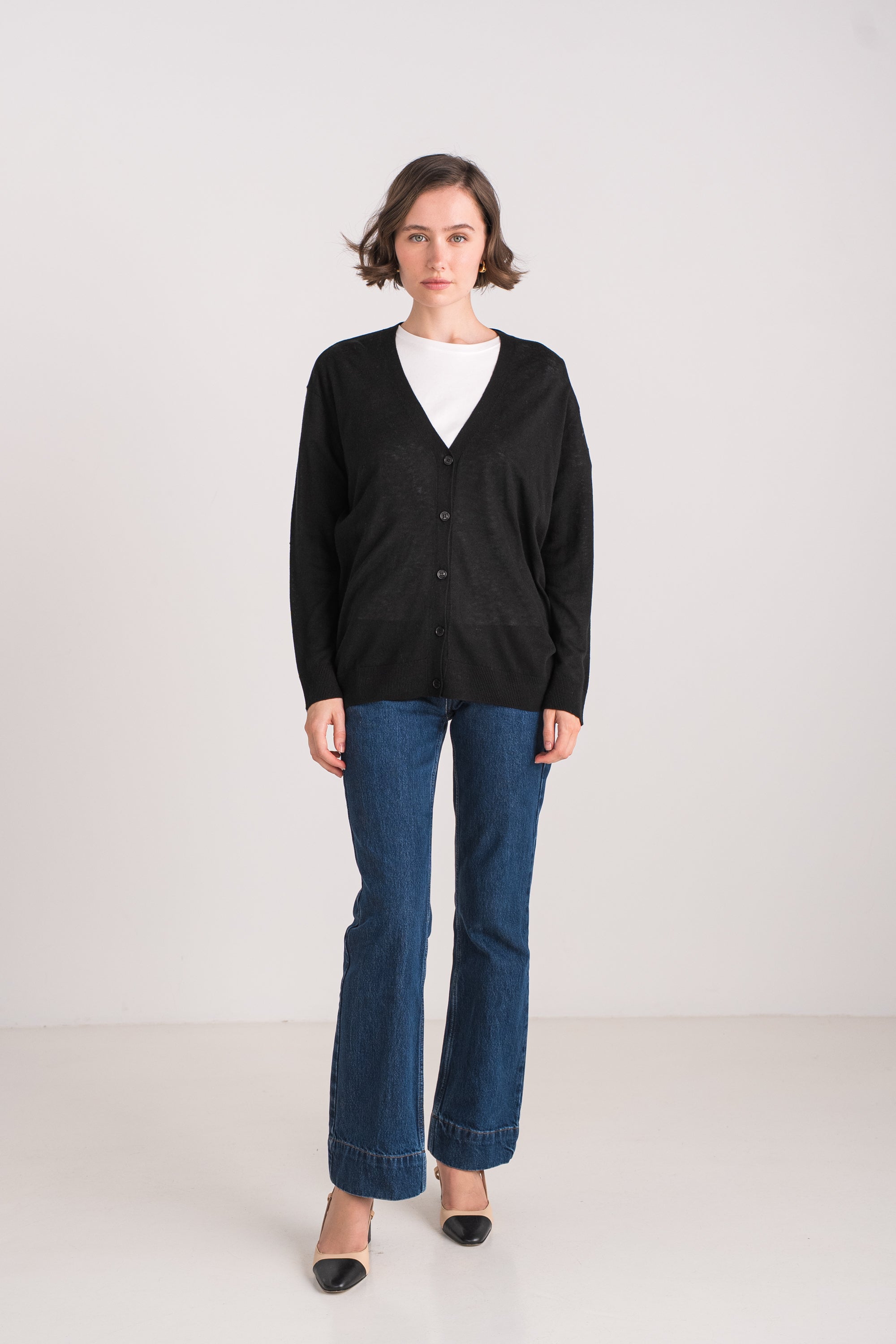 Cardigan oversize en soie et cachemire