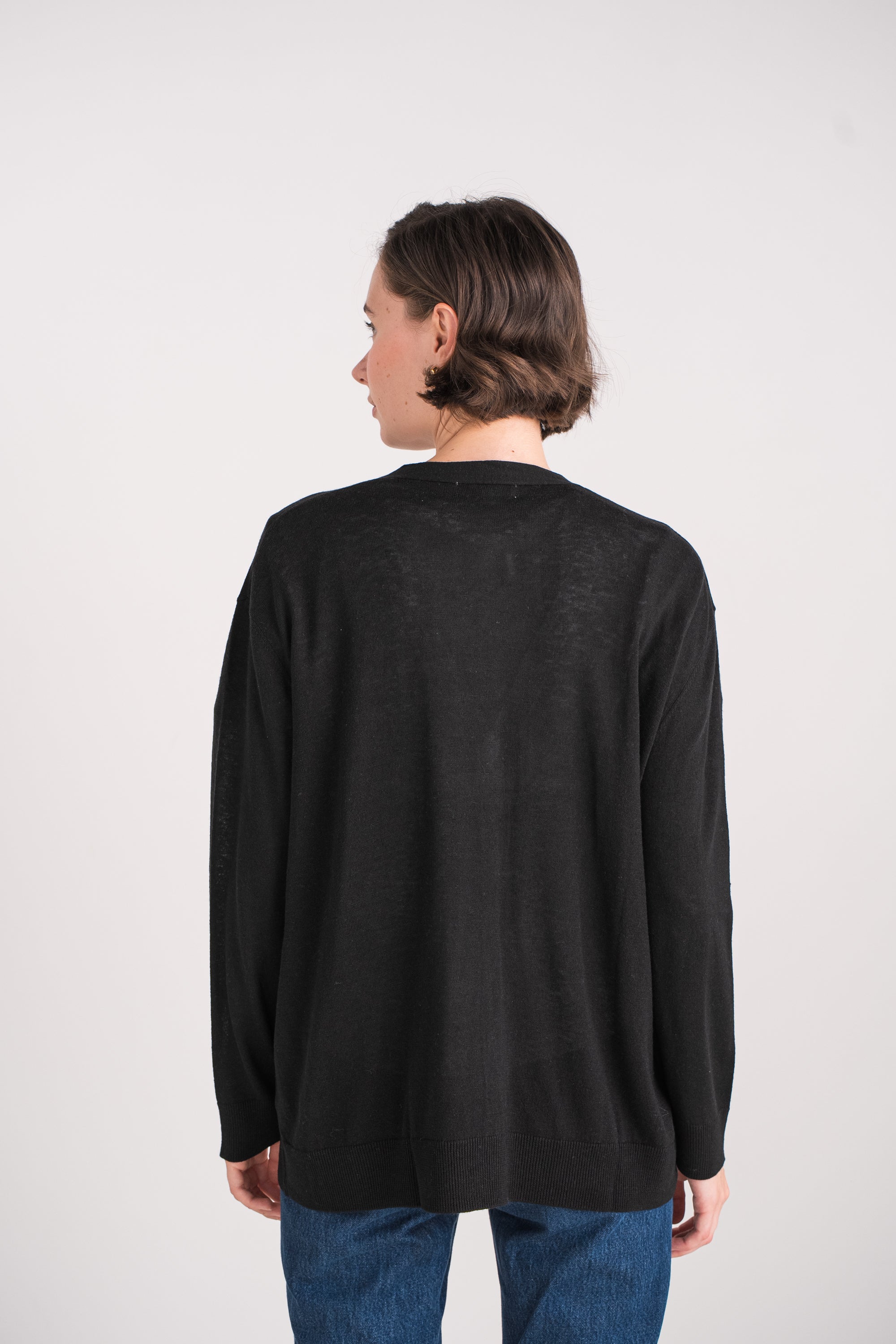 Cardigan oversize en soie et cachemire