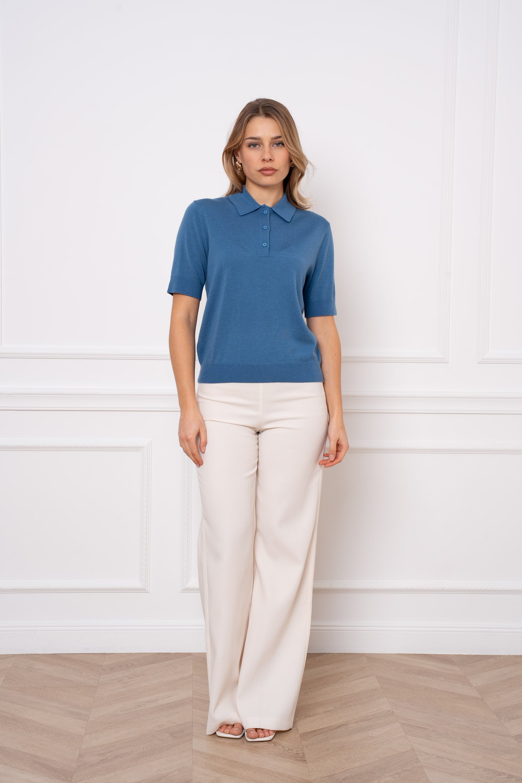 Polo 100% laine mérinos manches courtes