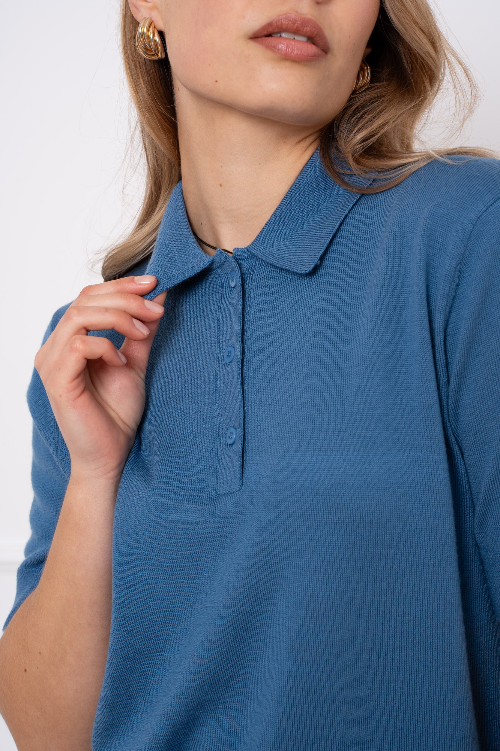 Polo 100% laine mérinos manches courtes
