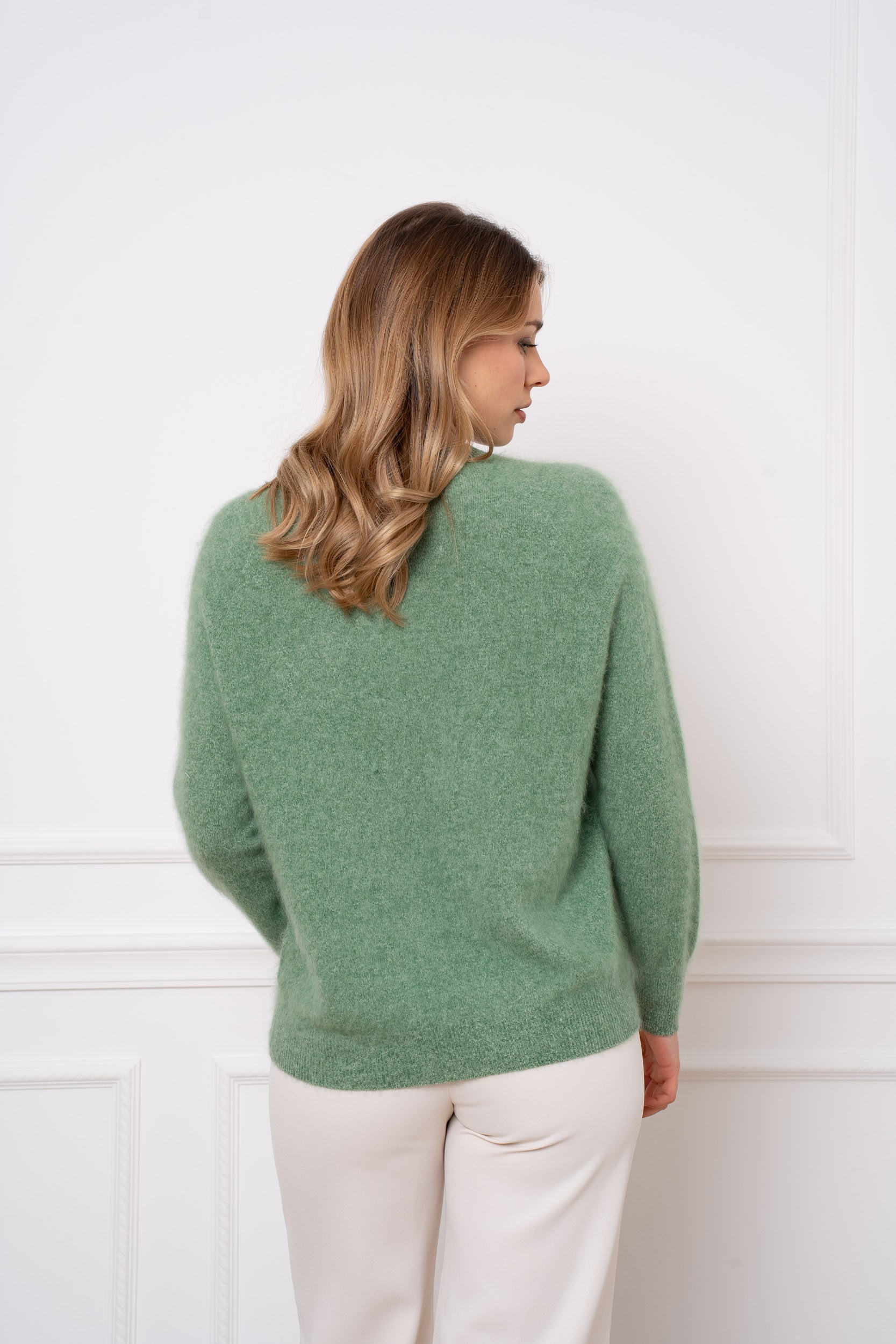 Pull laine & cachemire brossé col rond