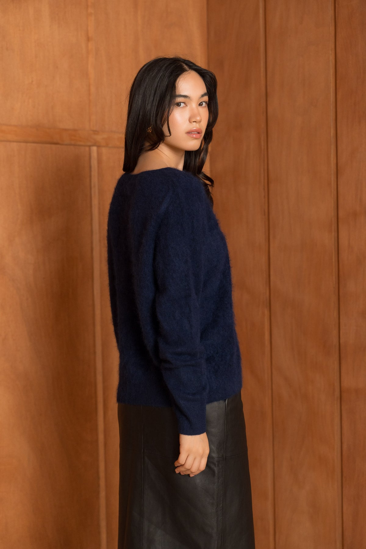 Pull laine & cachemire brossé col rond