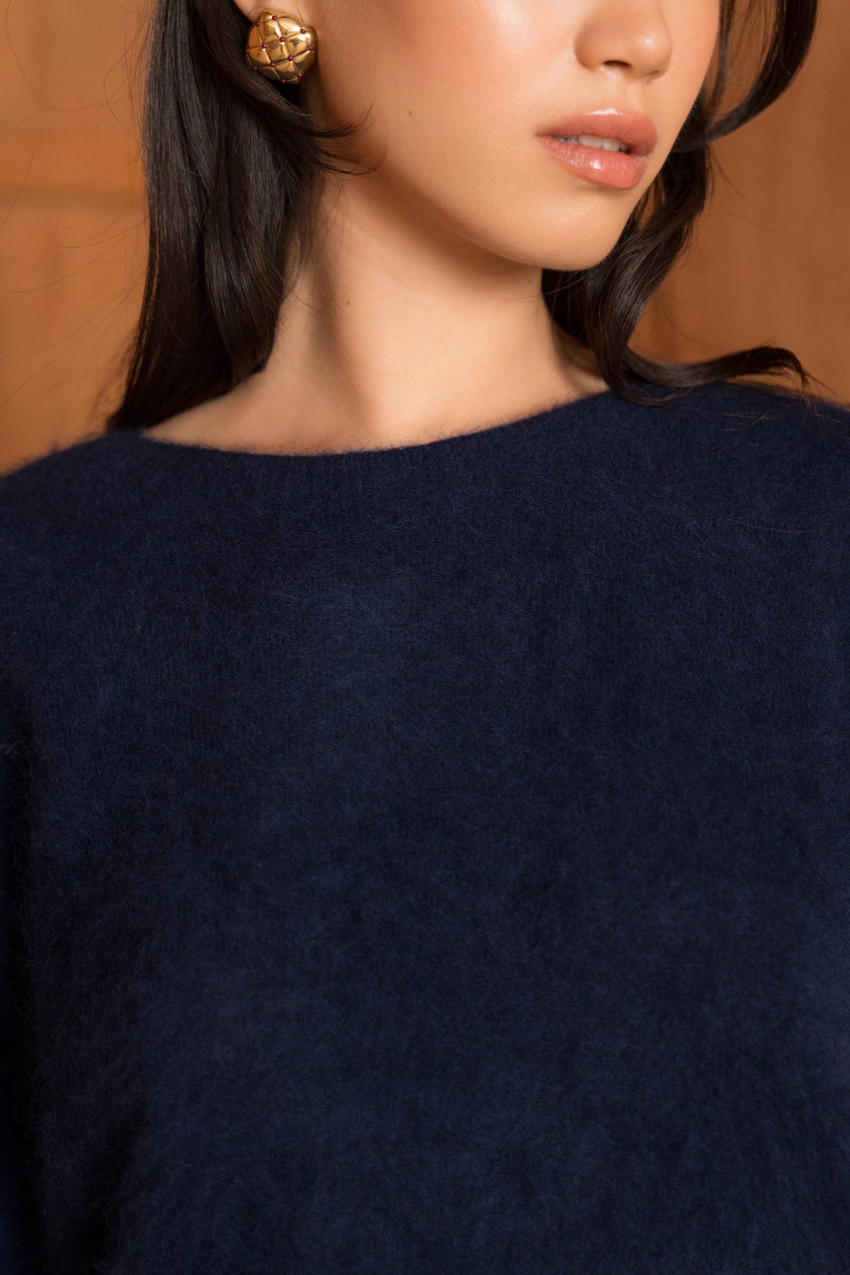 Pull laine & cachemire brossé col rond