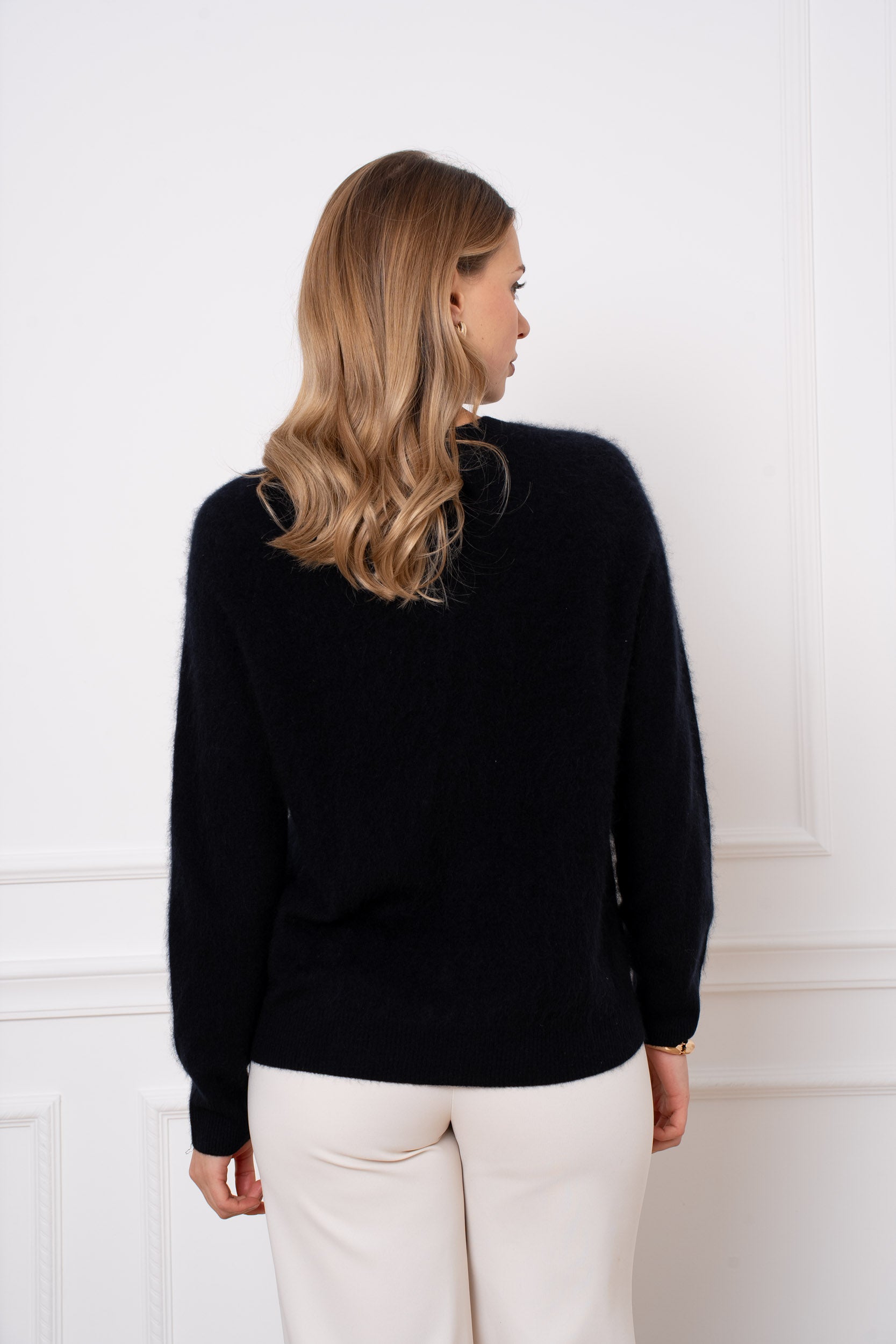 Pull laine & cachemire brossé col rond