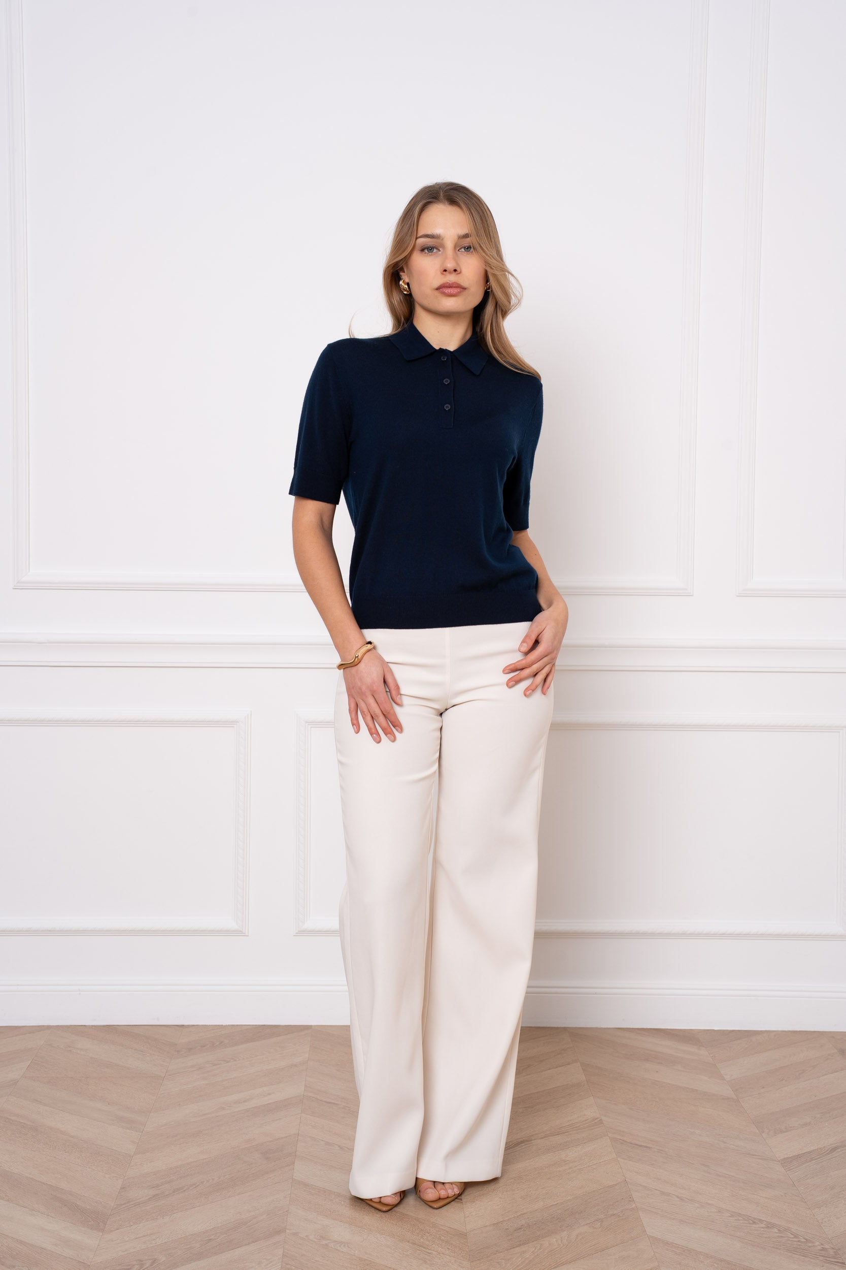 Polo 100% laine mérinos manches courtes