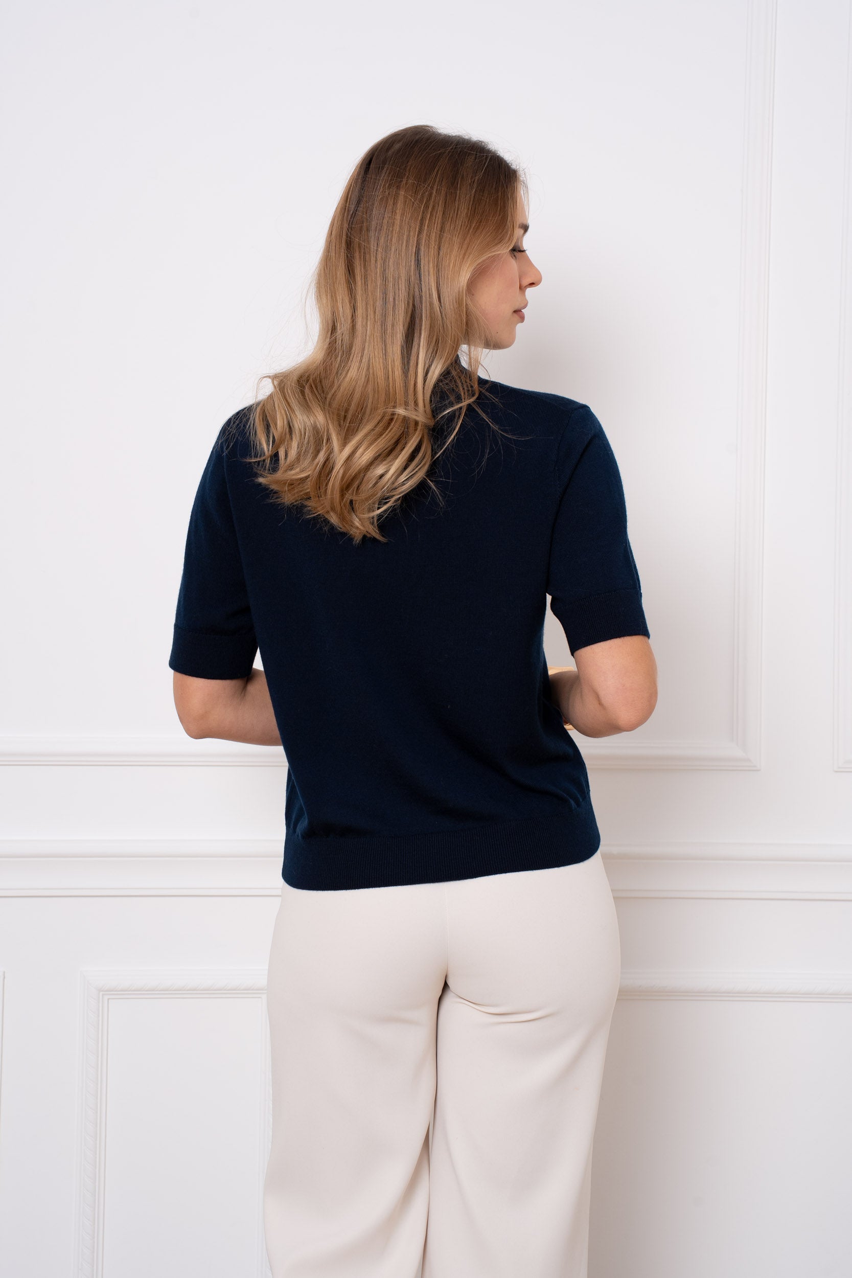 Polo 100% laine mérinos manches courtes