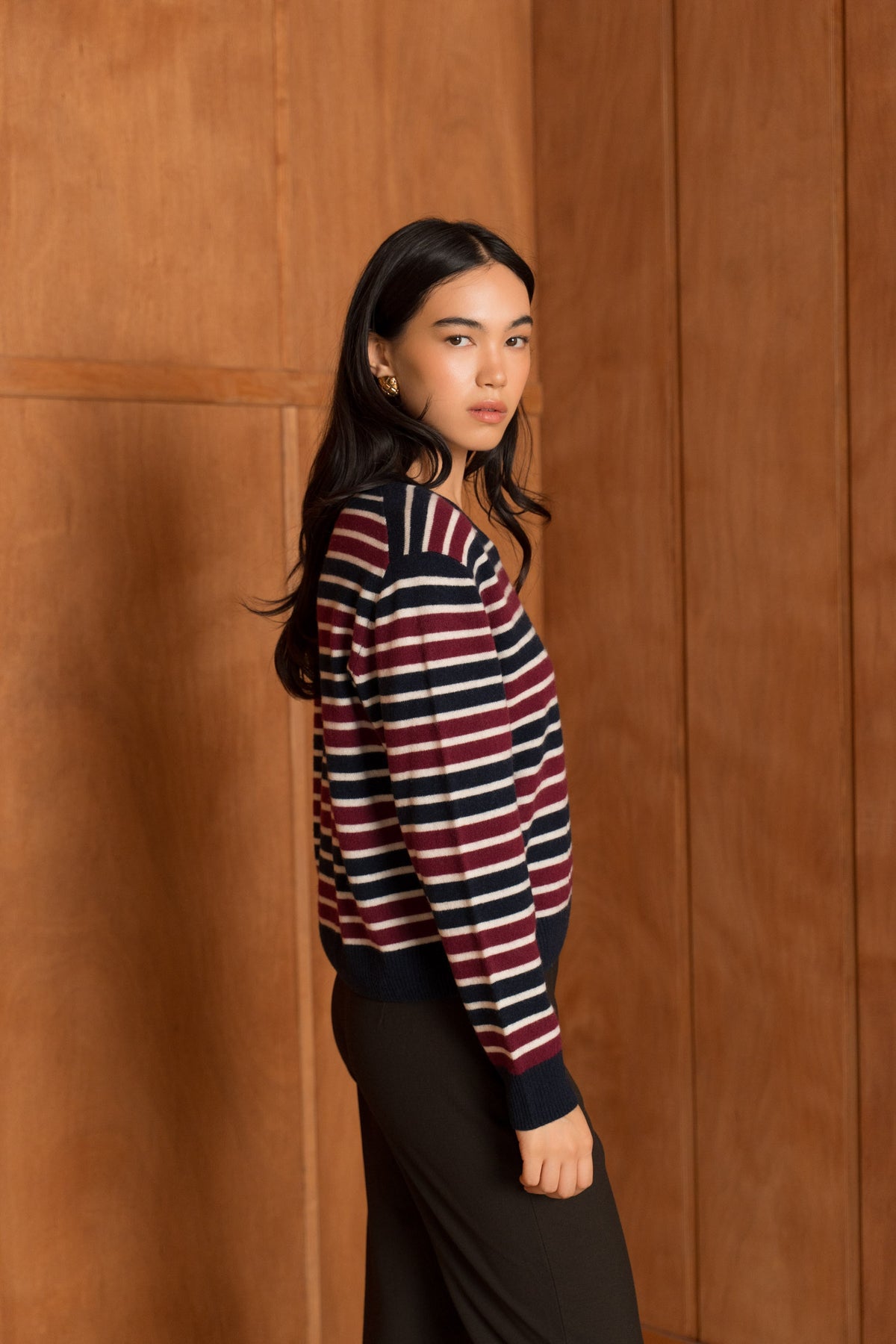 Le Pull Cachemire à rayures