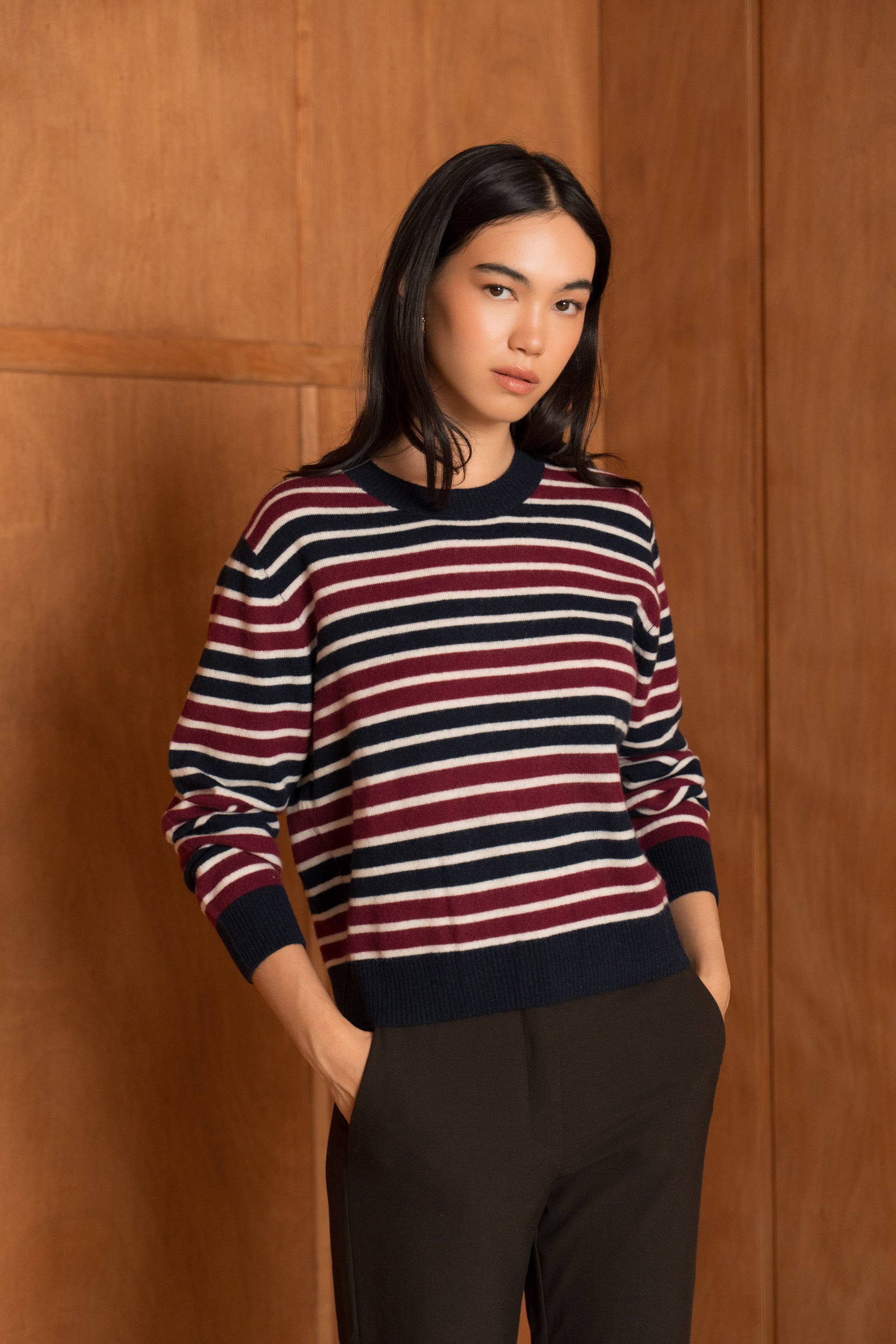 Le Pull Cachemire à rayures