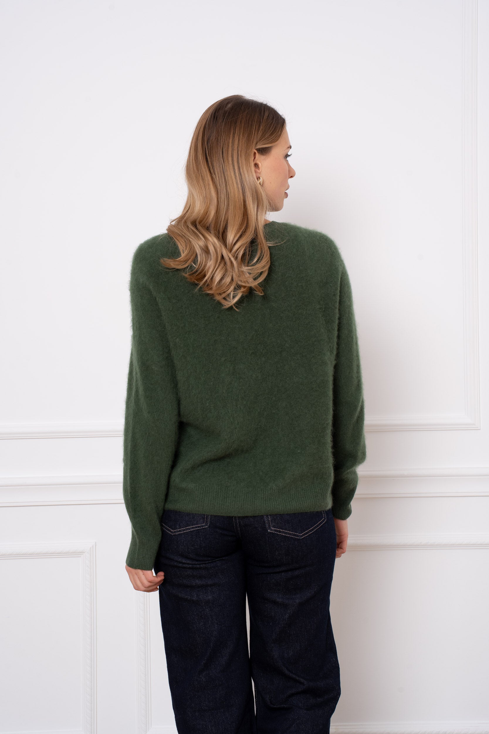 Pull laine & cachemire brossé col rond