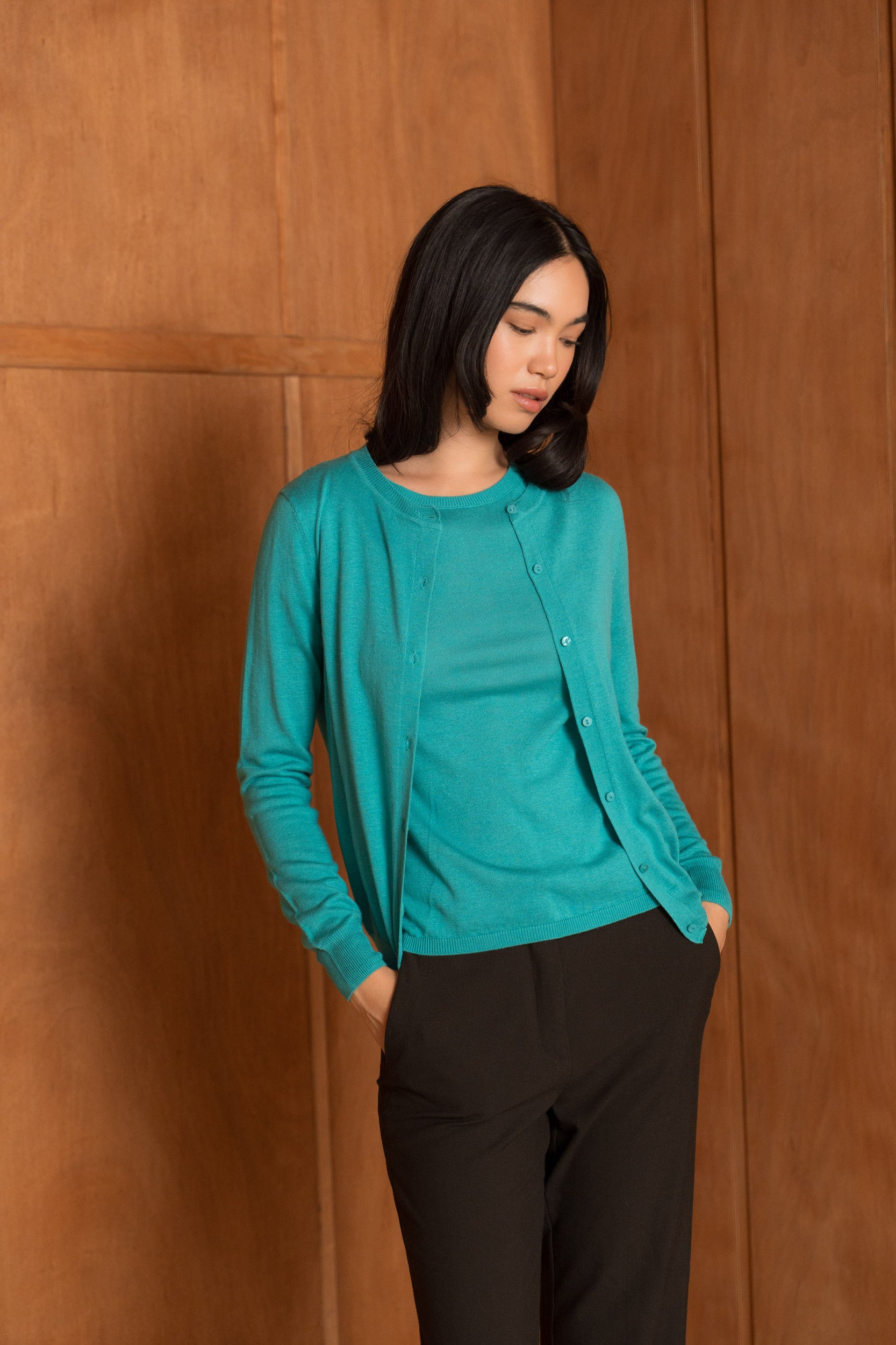 Cardigan en soie et cachemire