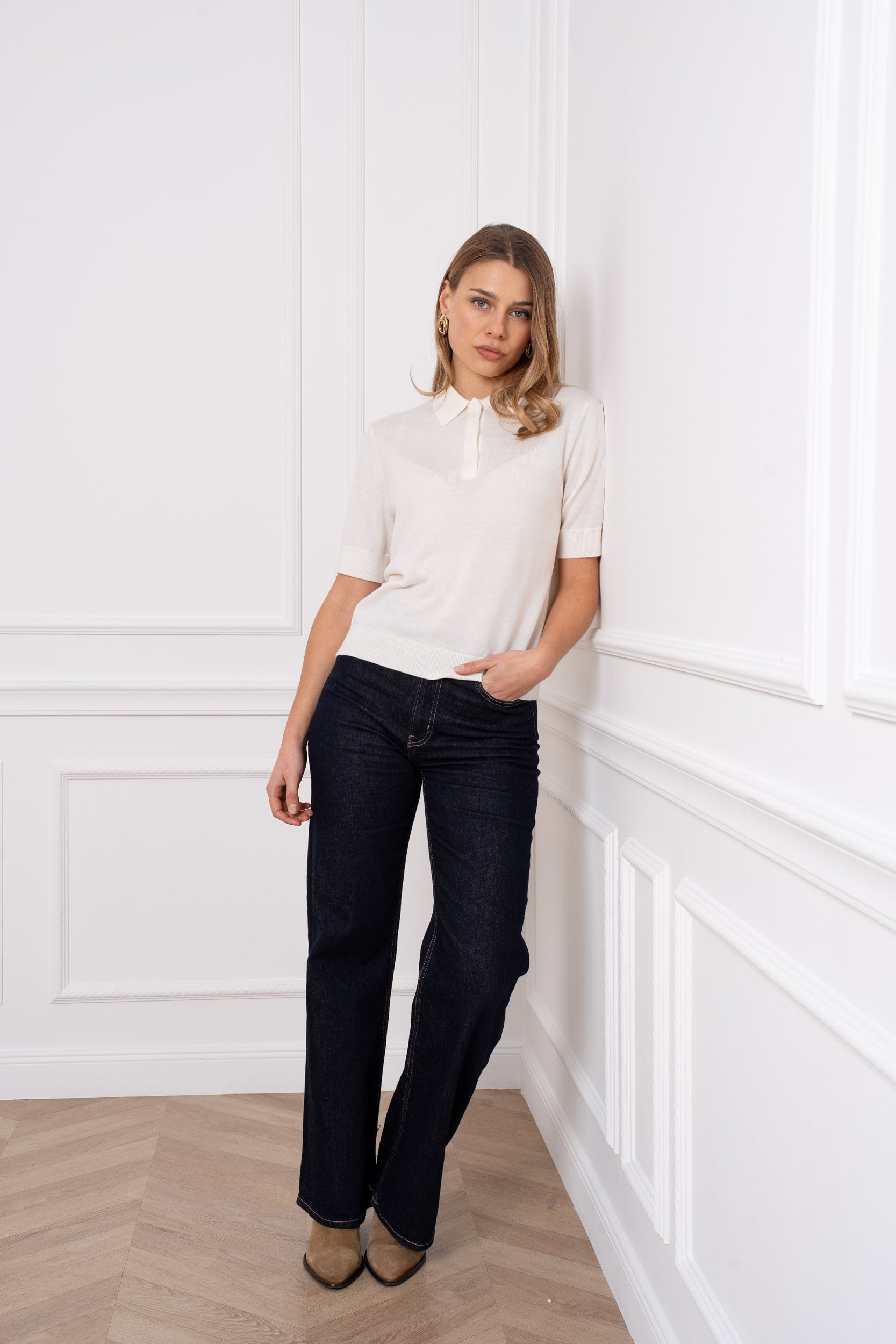 Polo 100% laine mérinos manches courtes