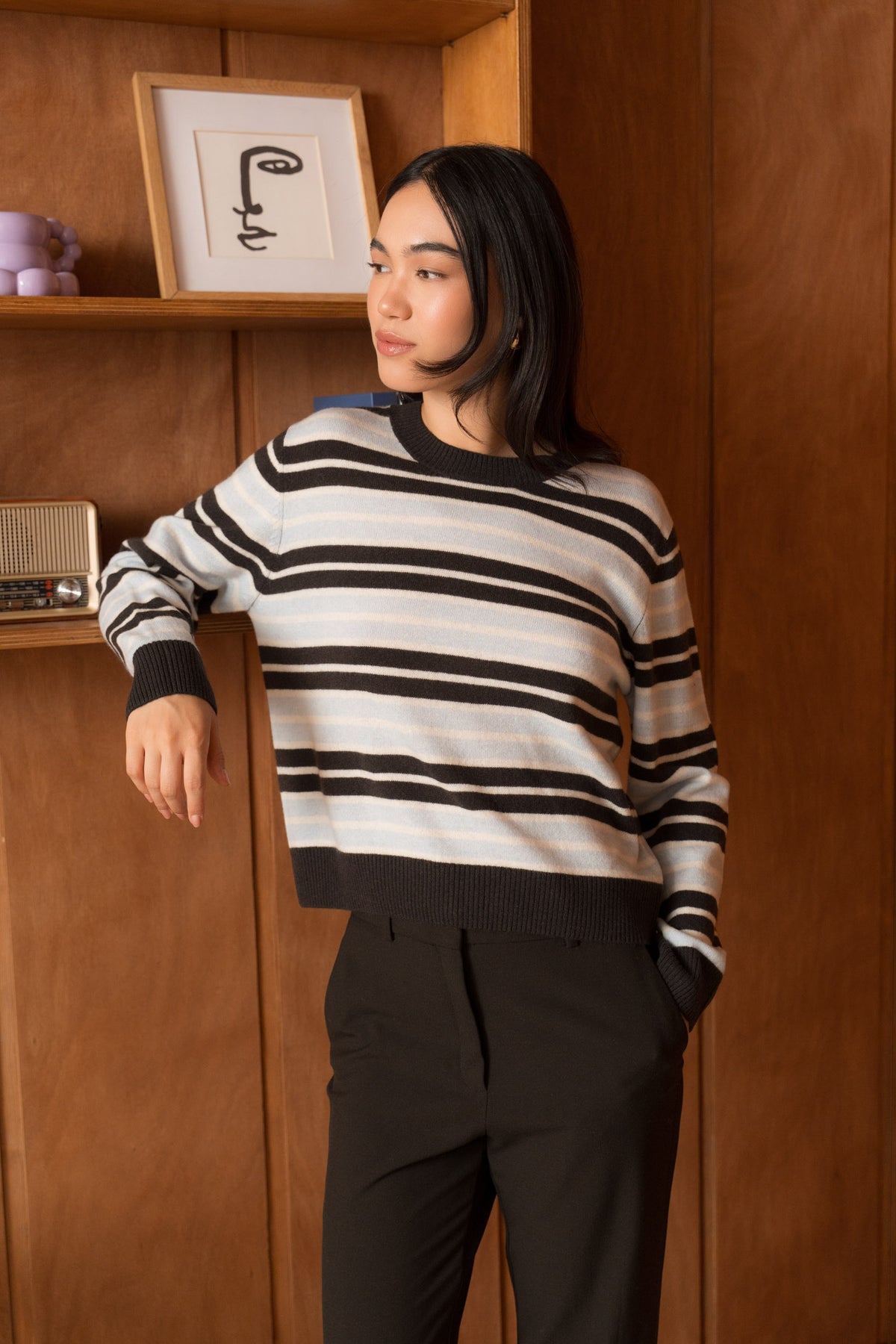 Le Pull Cachemire à rayures