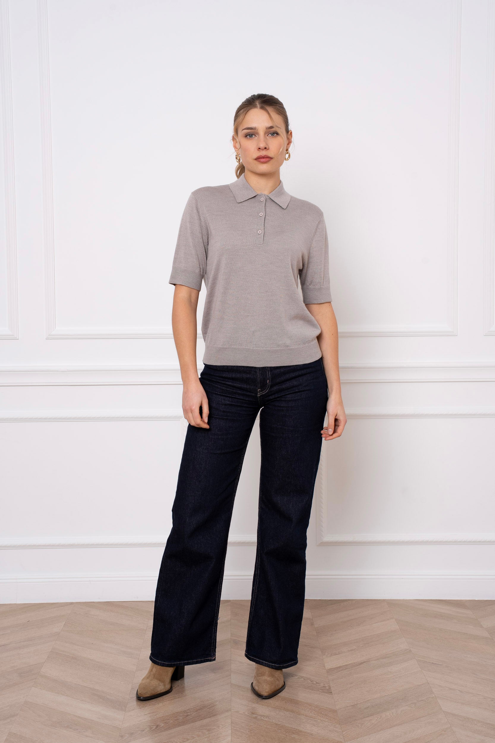 Polo 100% laine mérinos manches courtes
