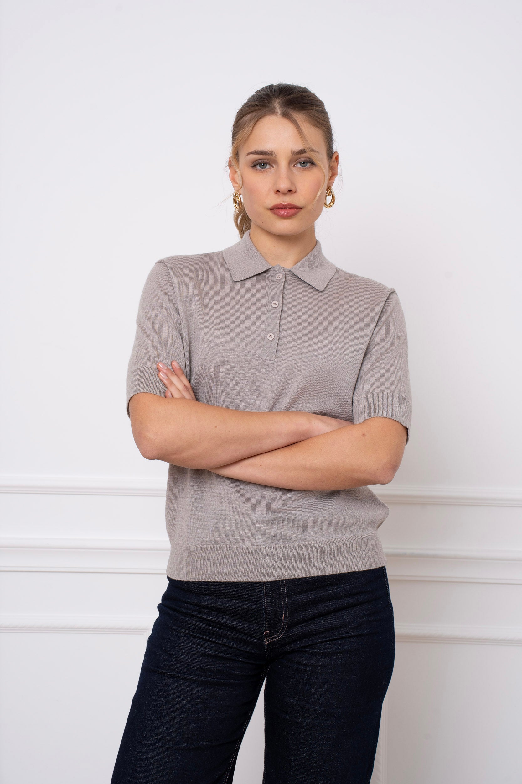 Polo 100% laine mérinos manches courtes