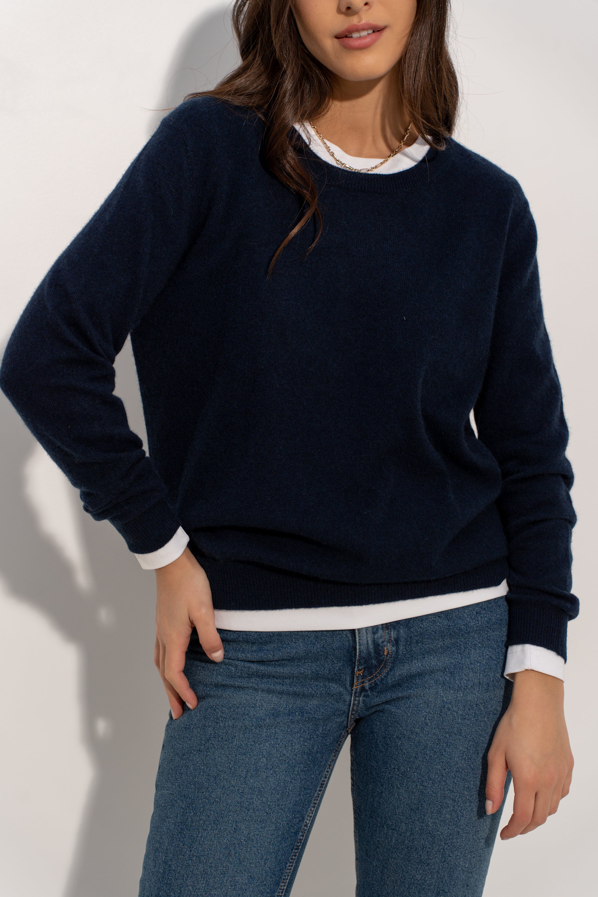 Pull col rond en cachemire