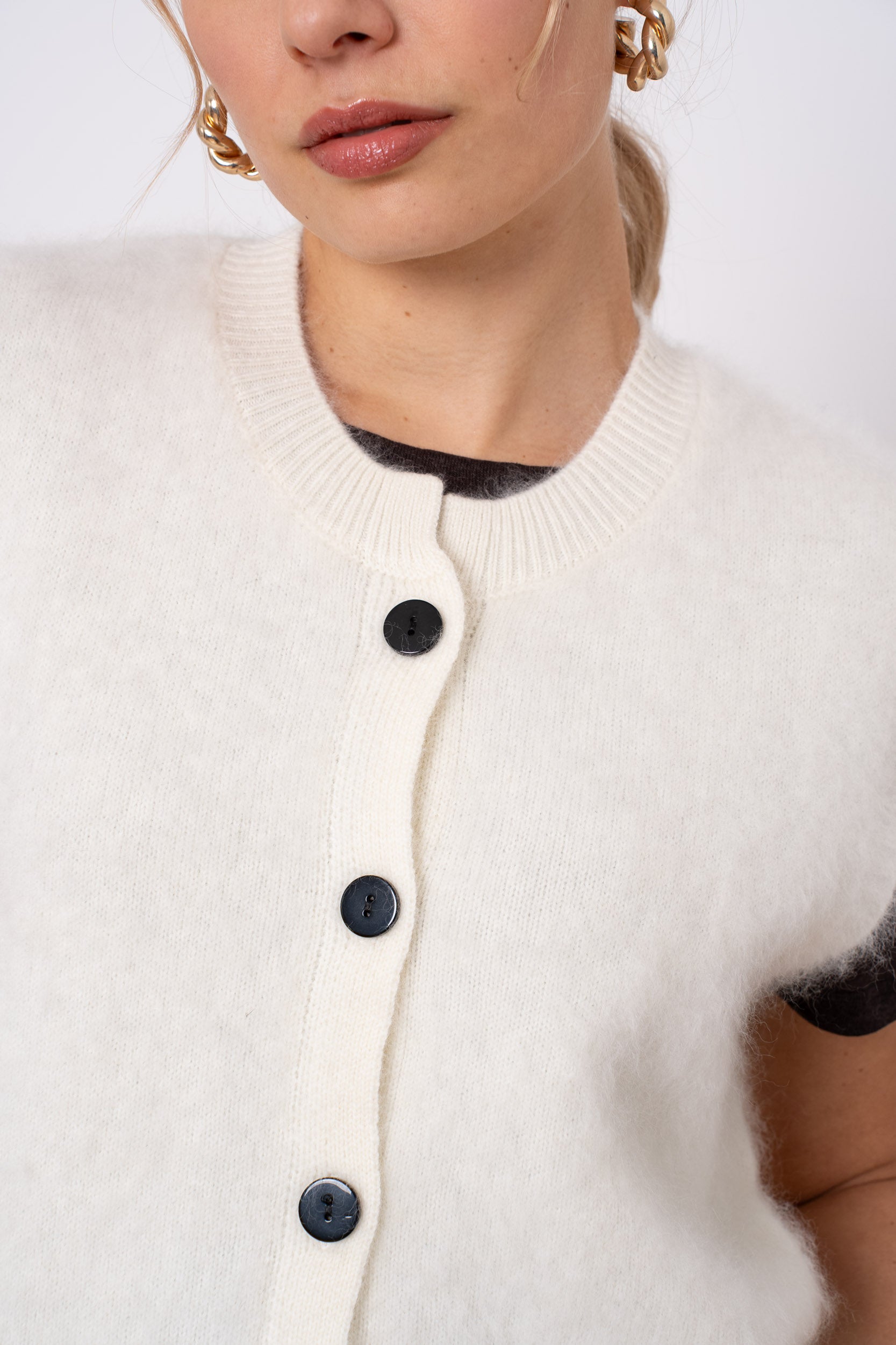 Gilet laine & cachemire brossé sans manche