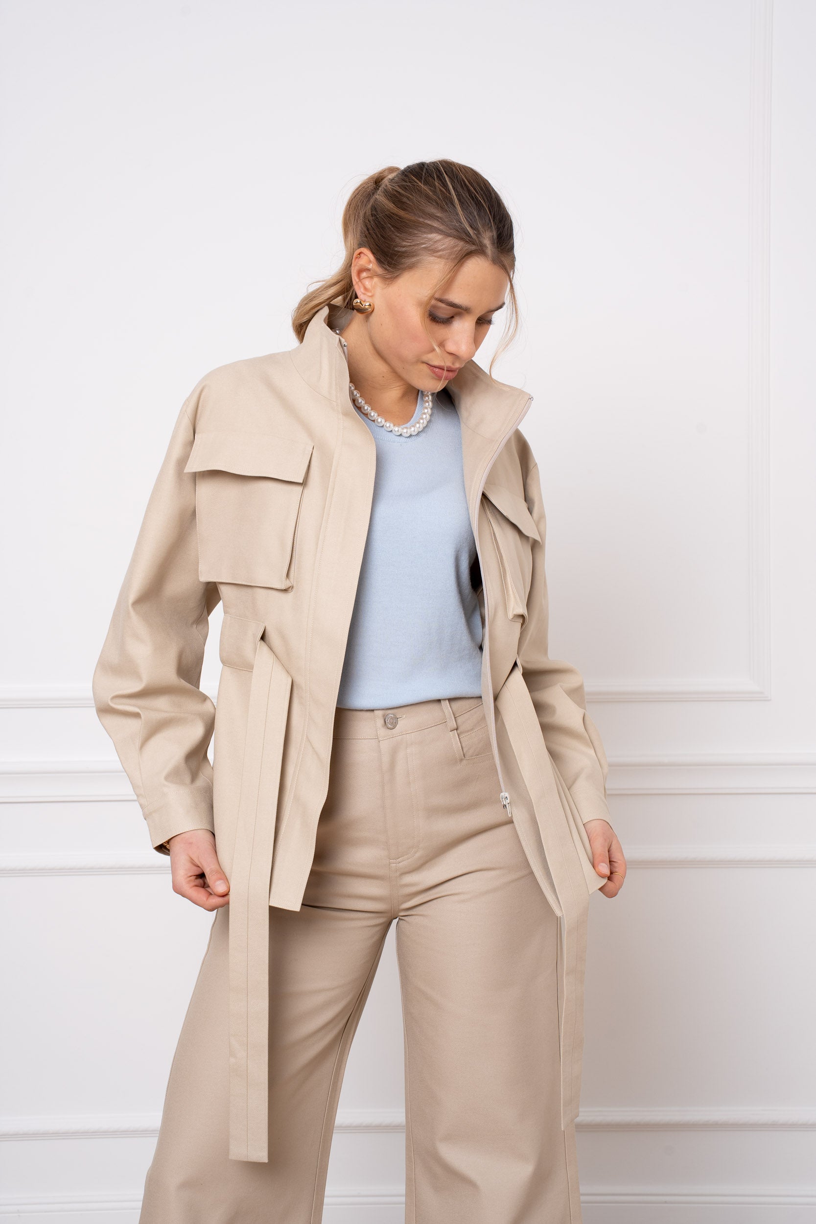 Veste saharienne coton & lyocell