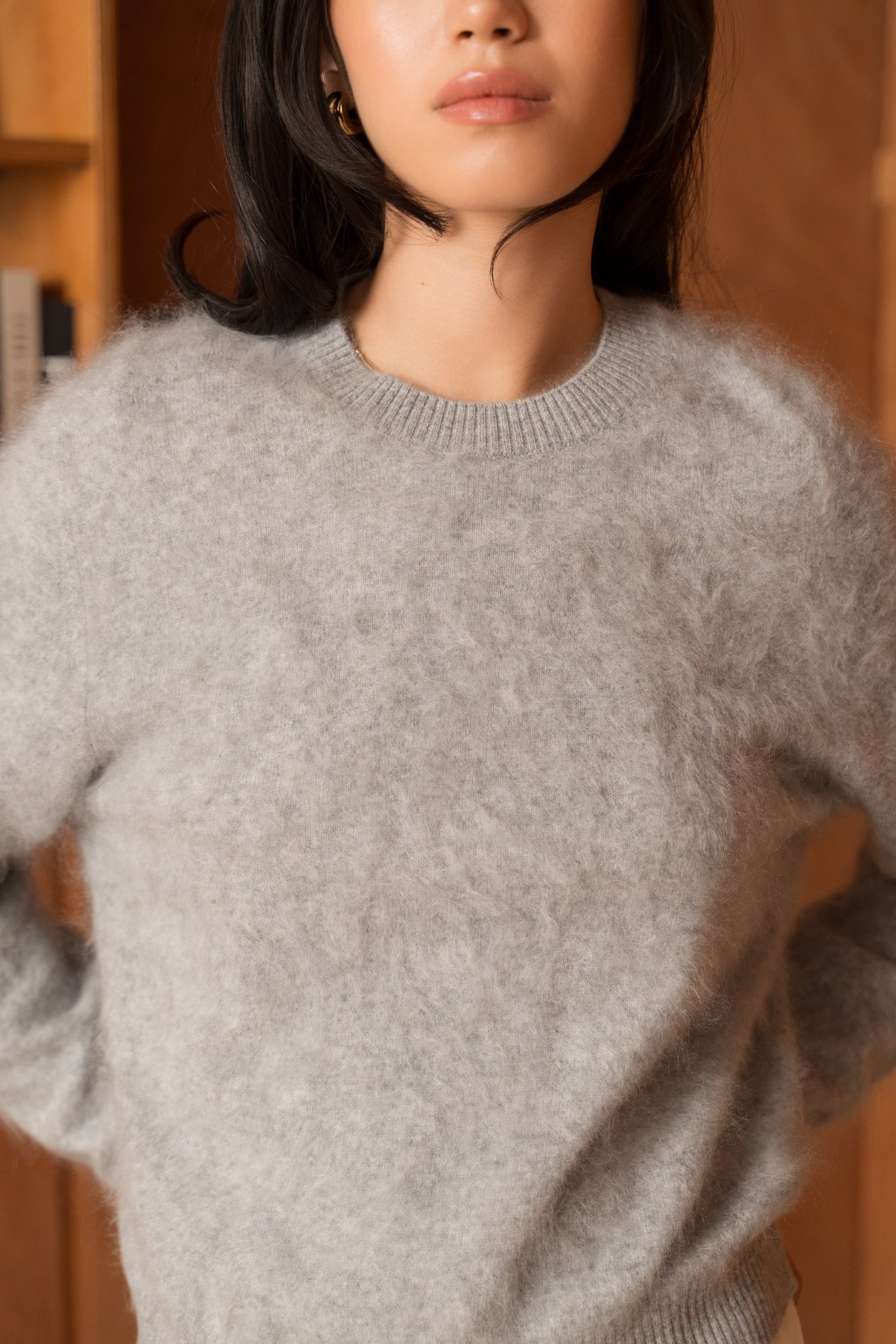 Pull 100% cachemire brossé col rond