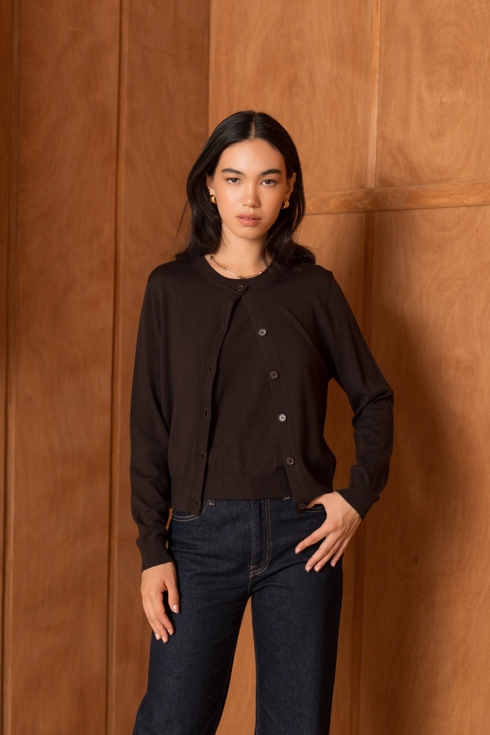 Cardigan 100% laine mérinos manches longues