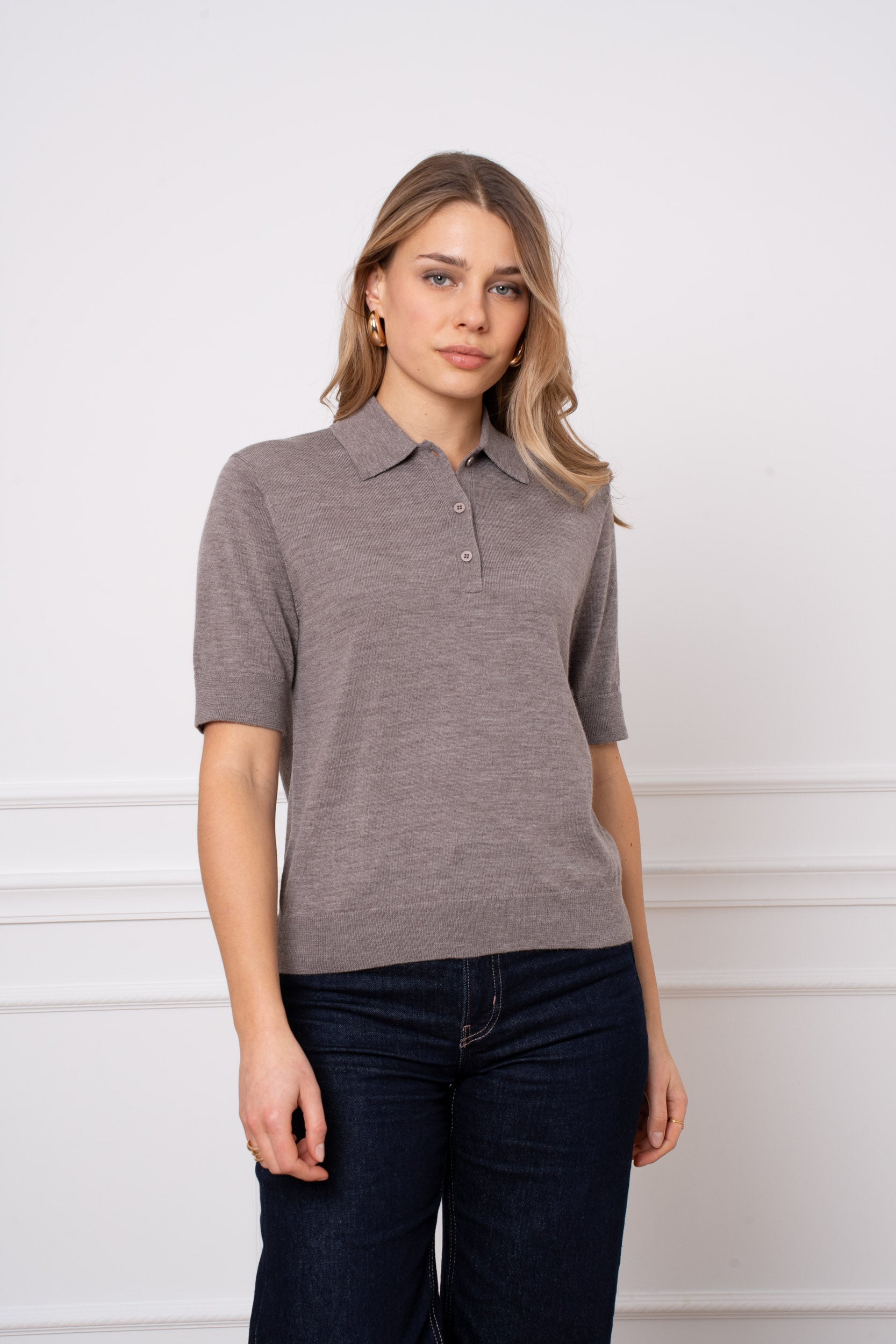 Polo 100% laine mérinos manches courtes