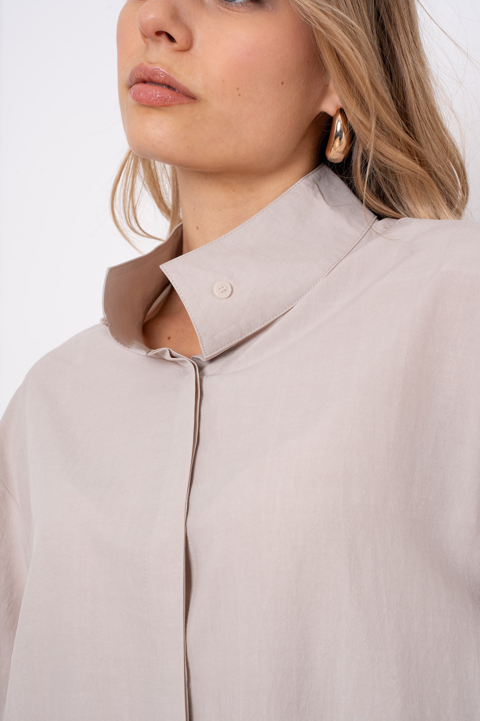 Chemise 100% lyocell col montant