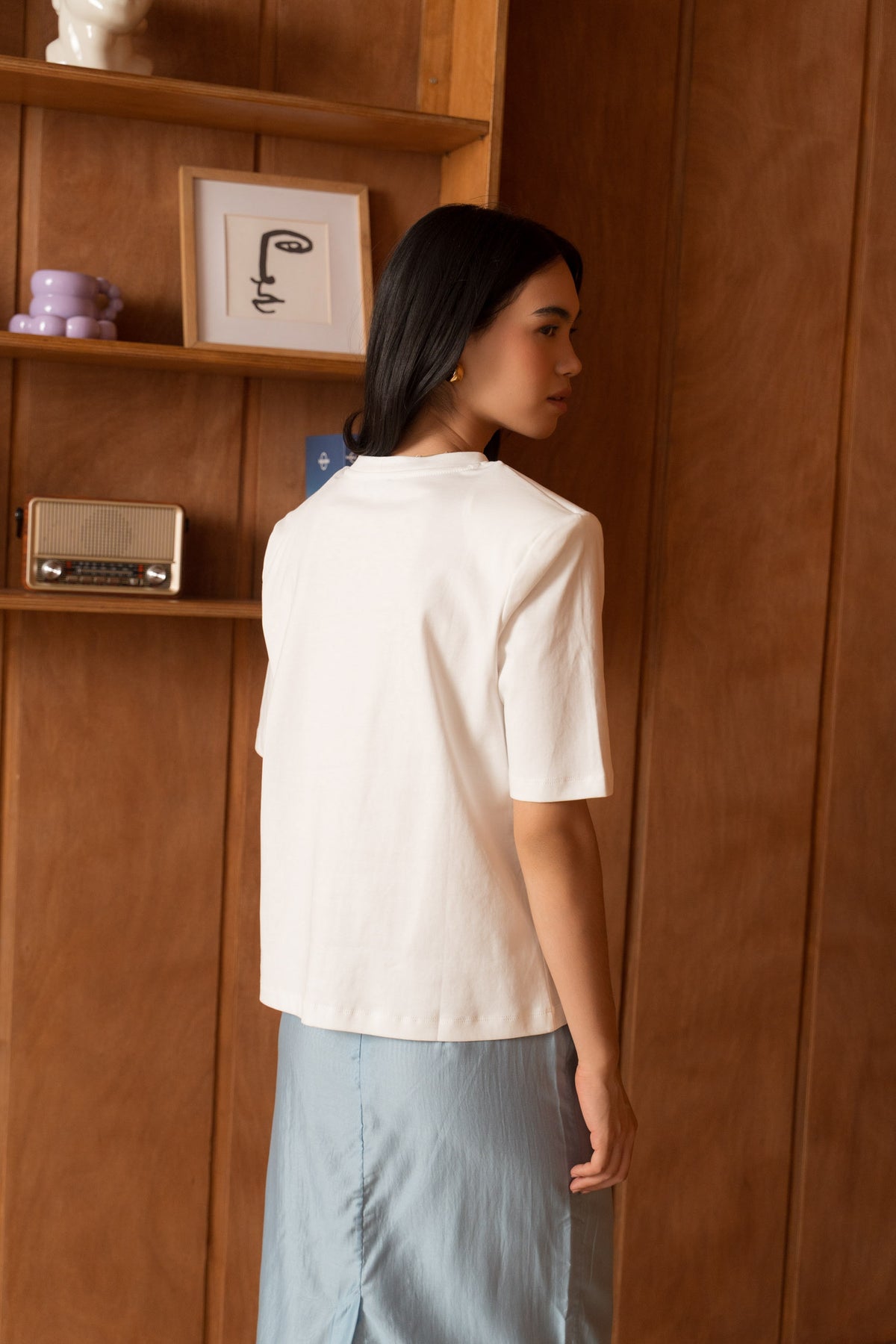 T-shirt 100% coton premium à épaulettes
