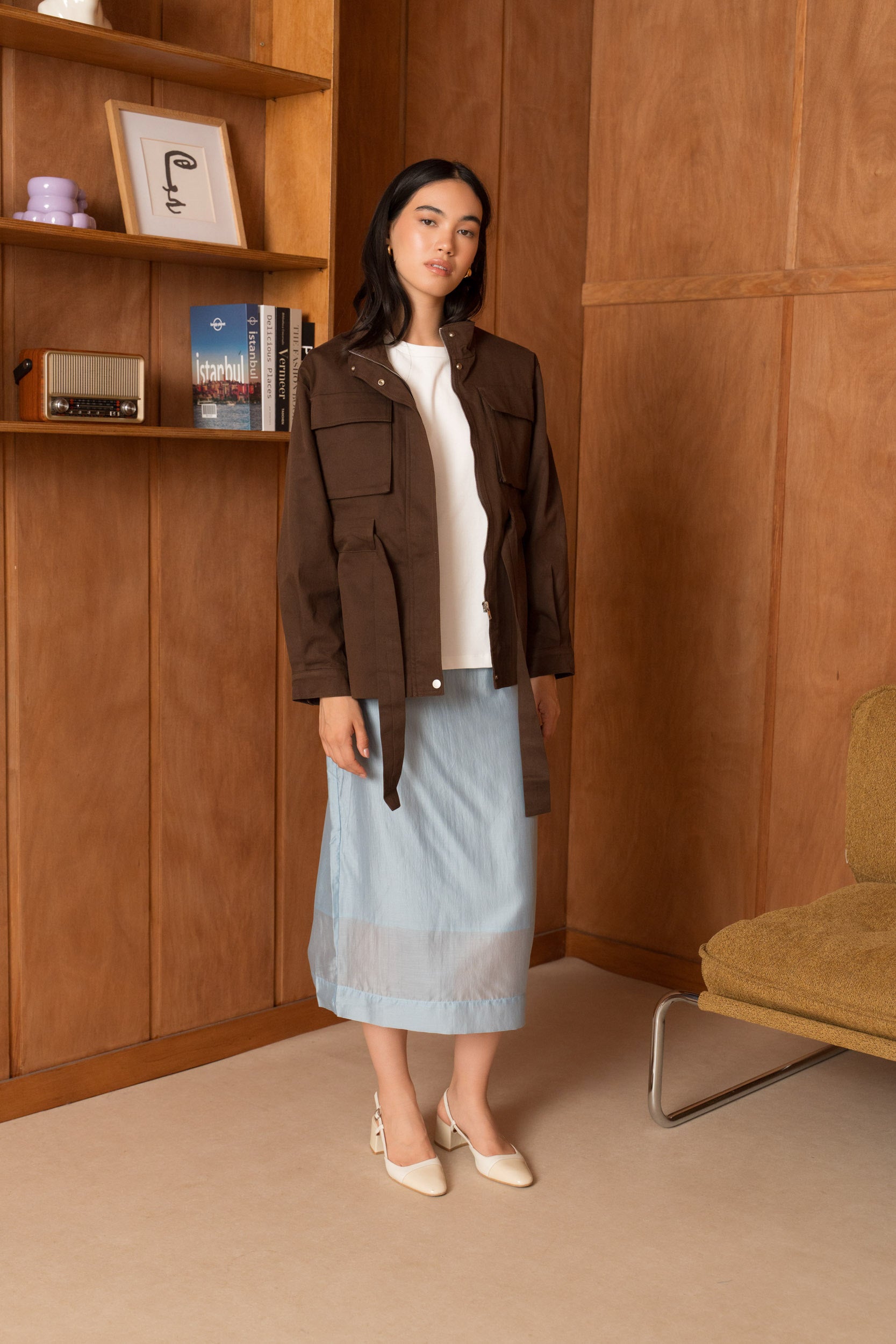 Veste saharienne coton & lyocell