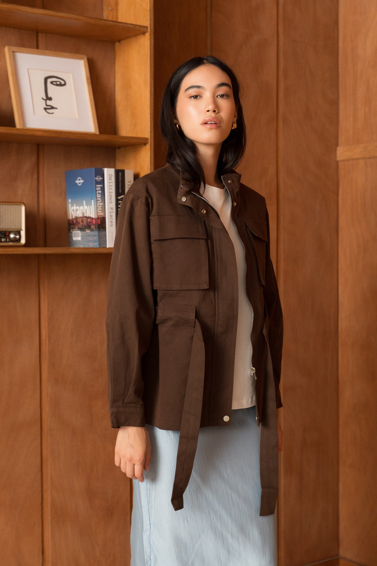 Veste saharienne coton & lyocell