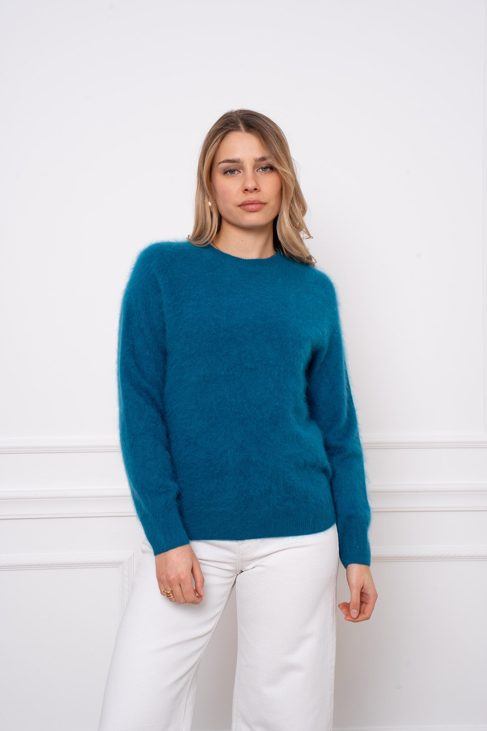 Pull laine & cachemire brossé col rond