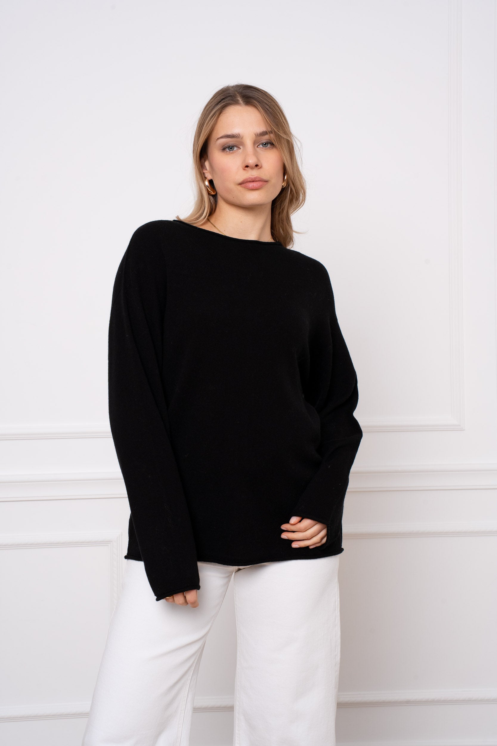 Pull laine & cachemire col rond oversize
