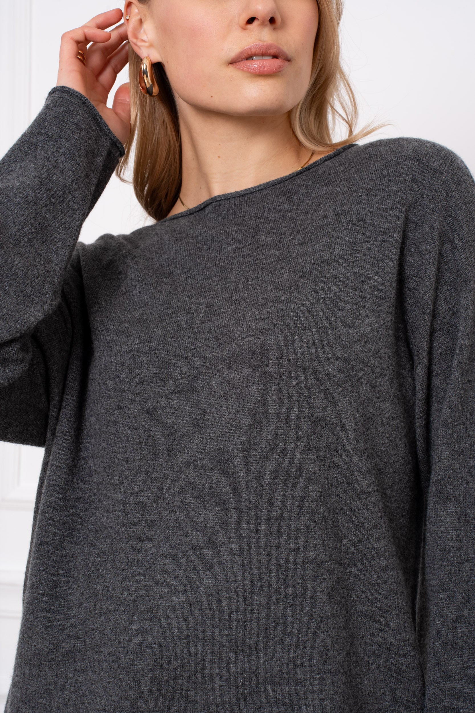 Pull laine & cachemire col rond oversize