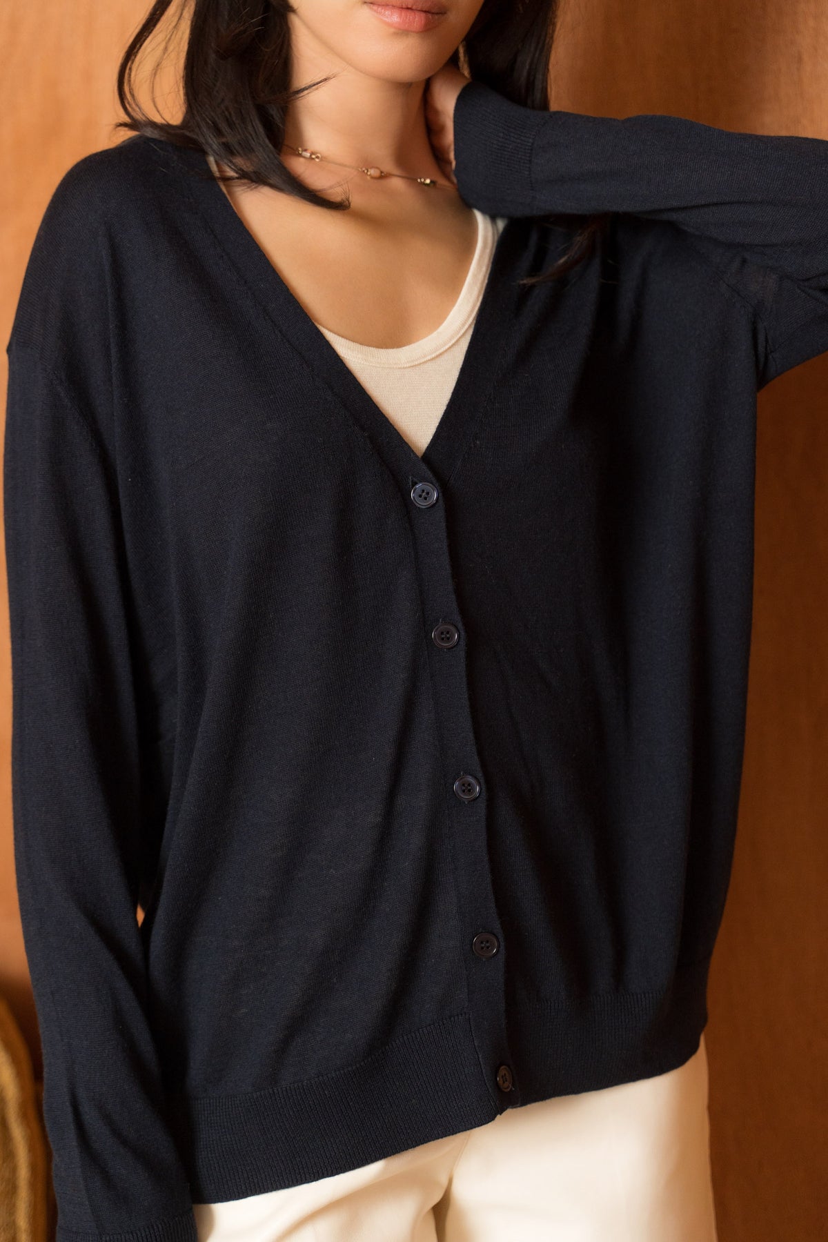 Cardigan soie & cachemire oversize