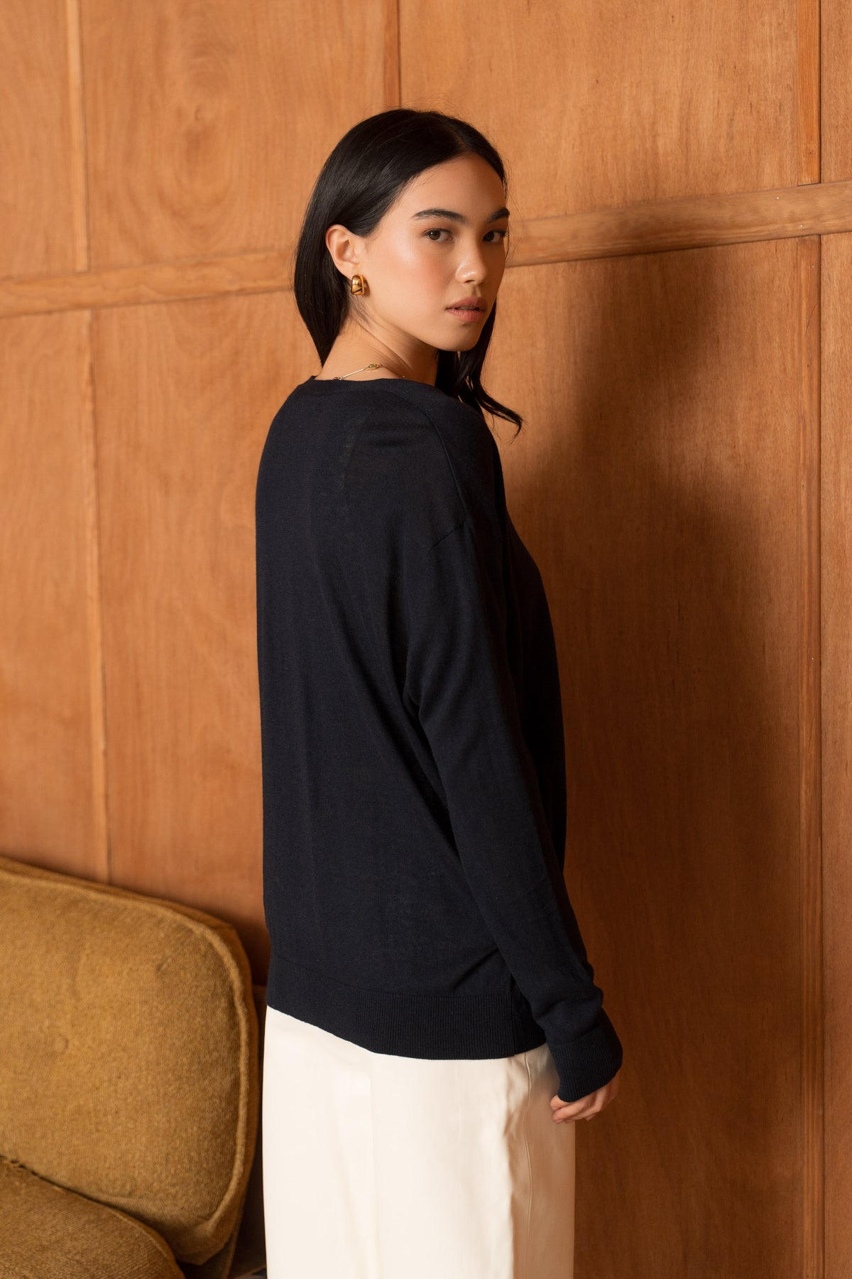 Cardigan soie & cachemire oversize