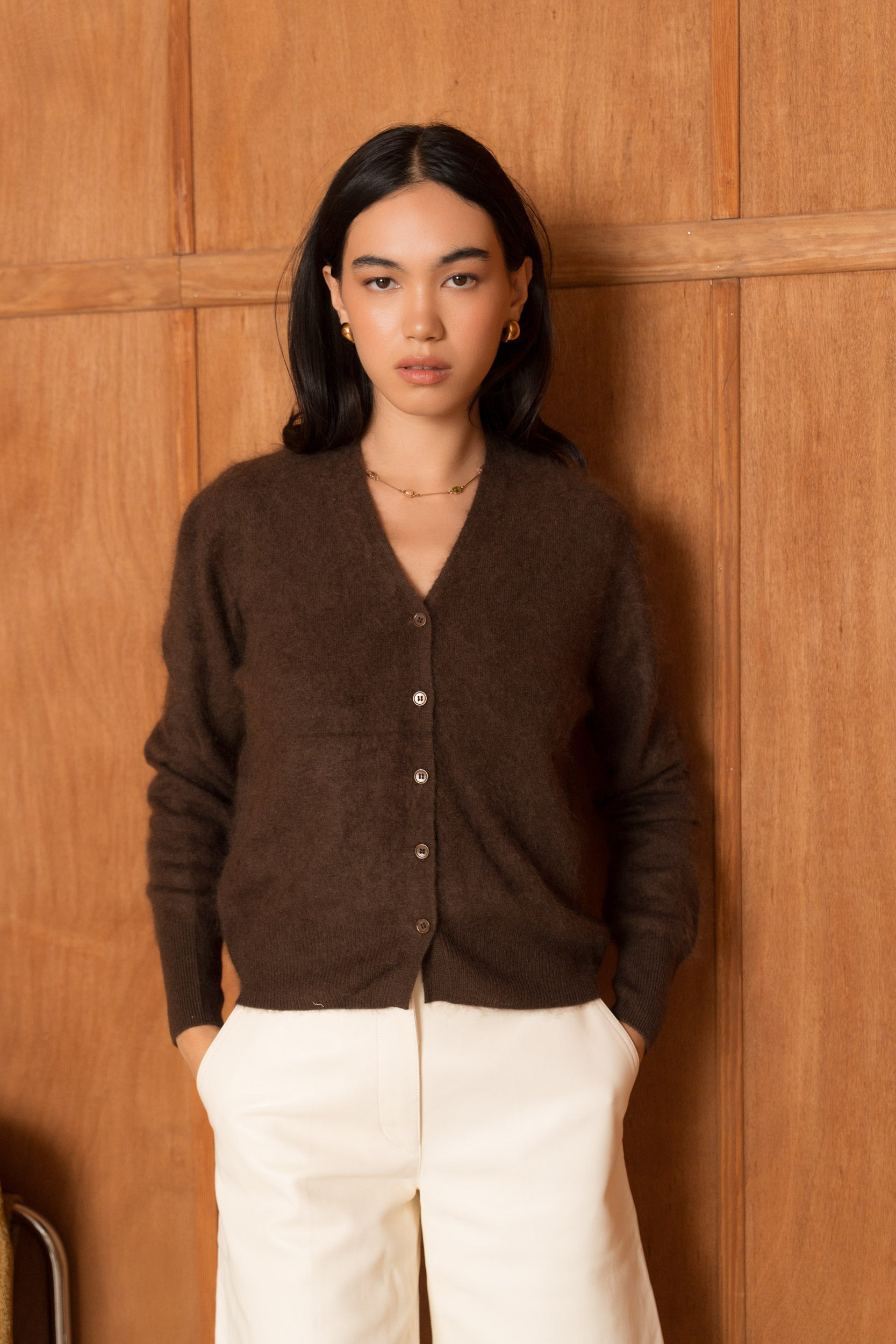 Le Gilet Laine & Cachemire brossé col V